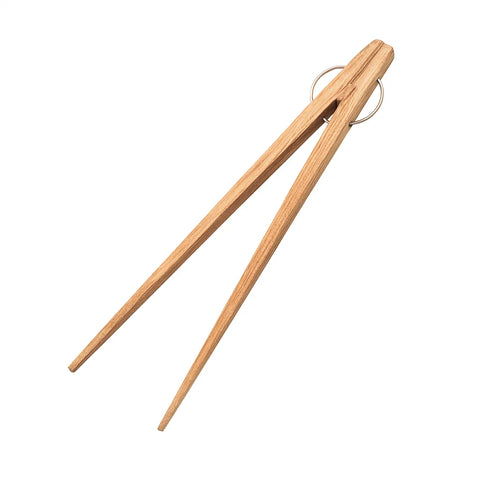Beechwood serving tongs