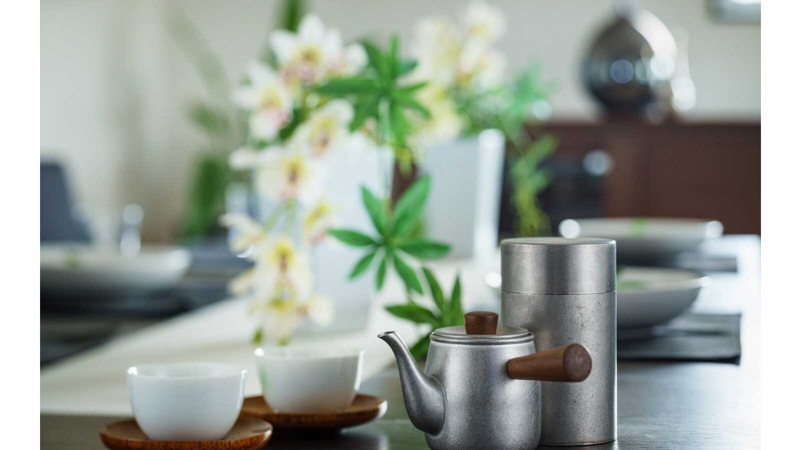 Kyusu en inox et bois naturel
