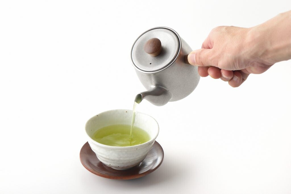 Kyusu en inox et bois naturel