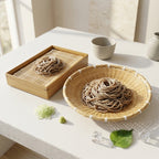Coffret Soba d'été Dogou, plateau à soba et zaru tressé main, vue 2