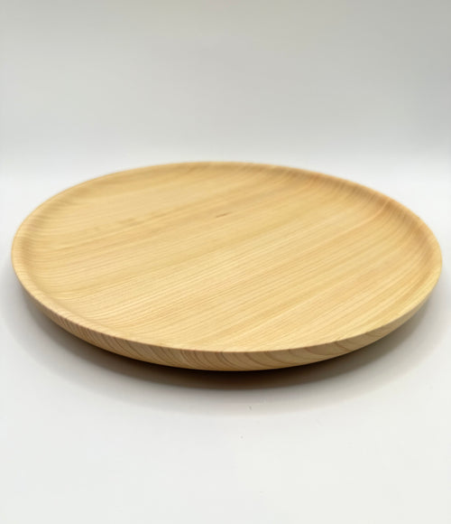 Assiette plate, bois tourné