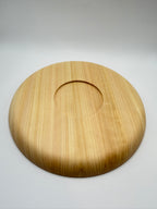 Assiette plate, bois tourné