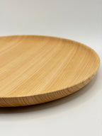 Assiette plate, bois tourné