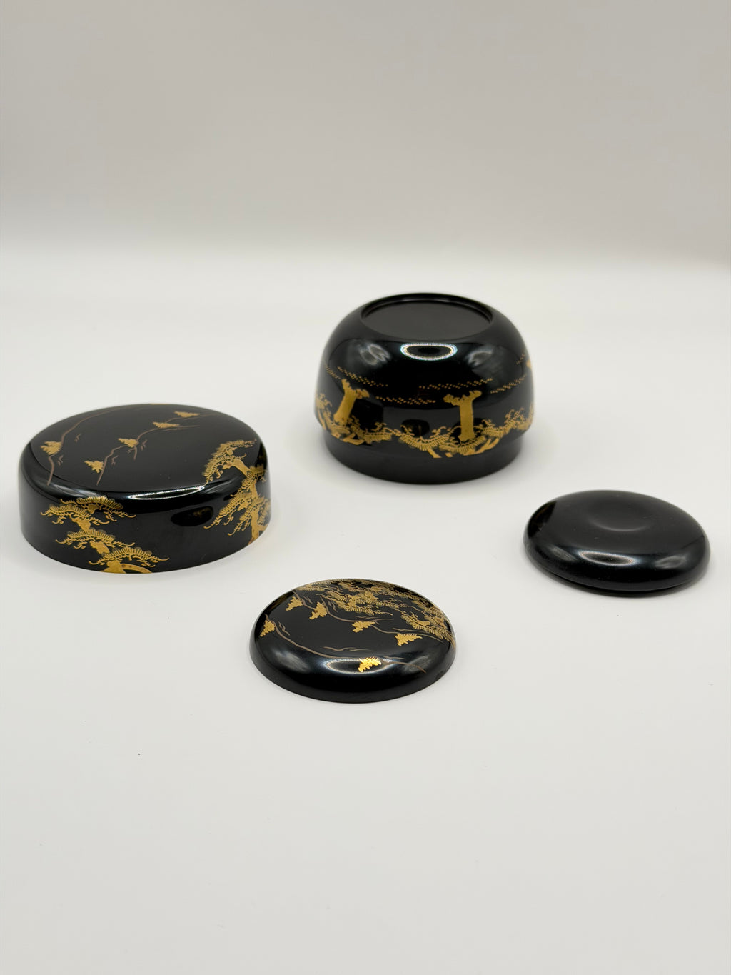 Lot natsume et kōgō en laque