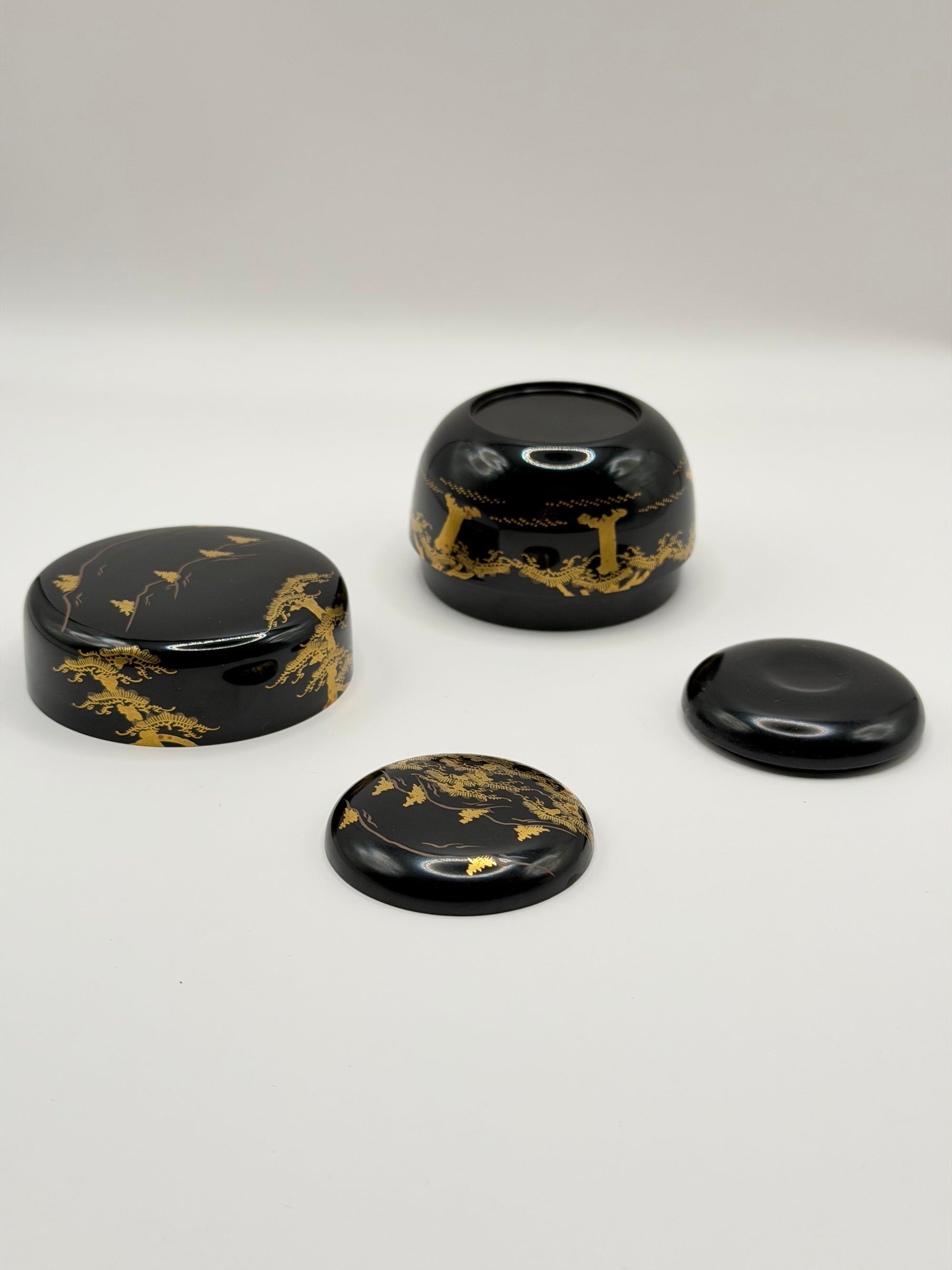 Lot natsume et kōgō en laque