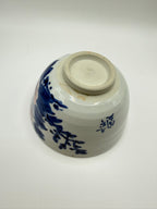 Bol japonais en porcelaine, décor sometsuke bleu et rose