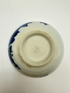 Bol japonais en porcelaine, décor sometsuke bleu et rose