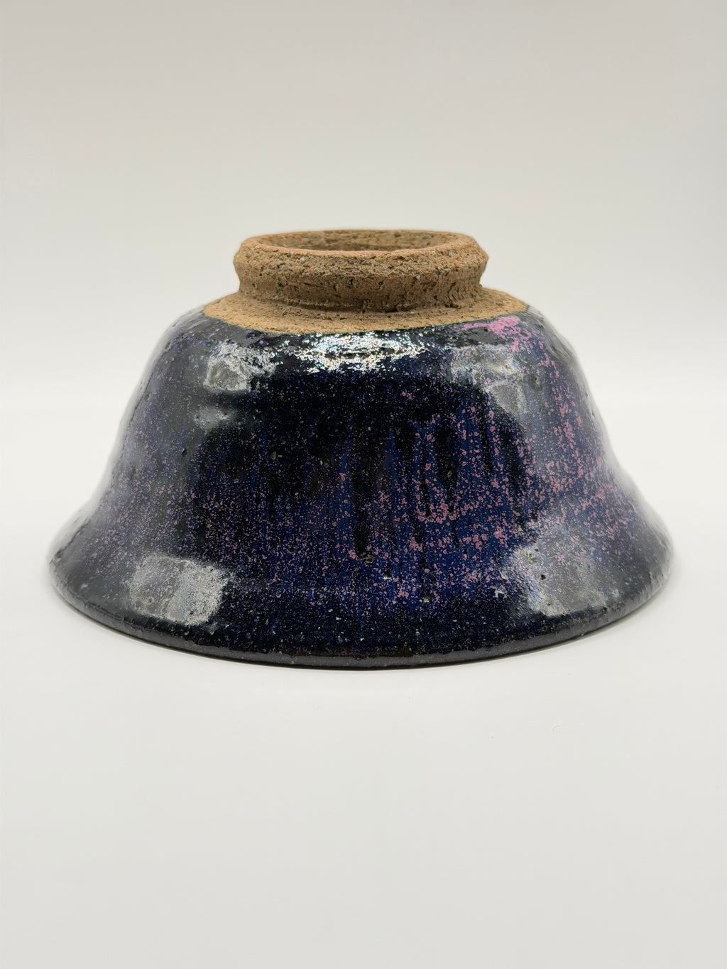 Chawan en grès, glaçure tenmoku