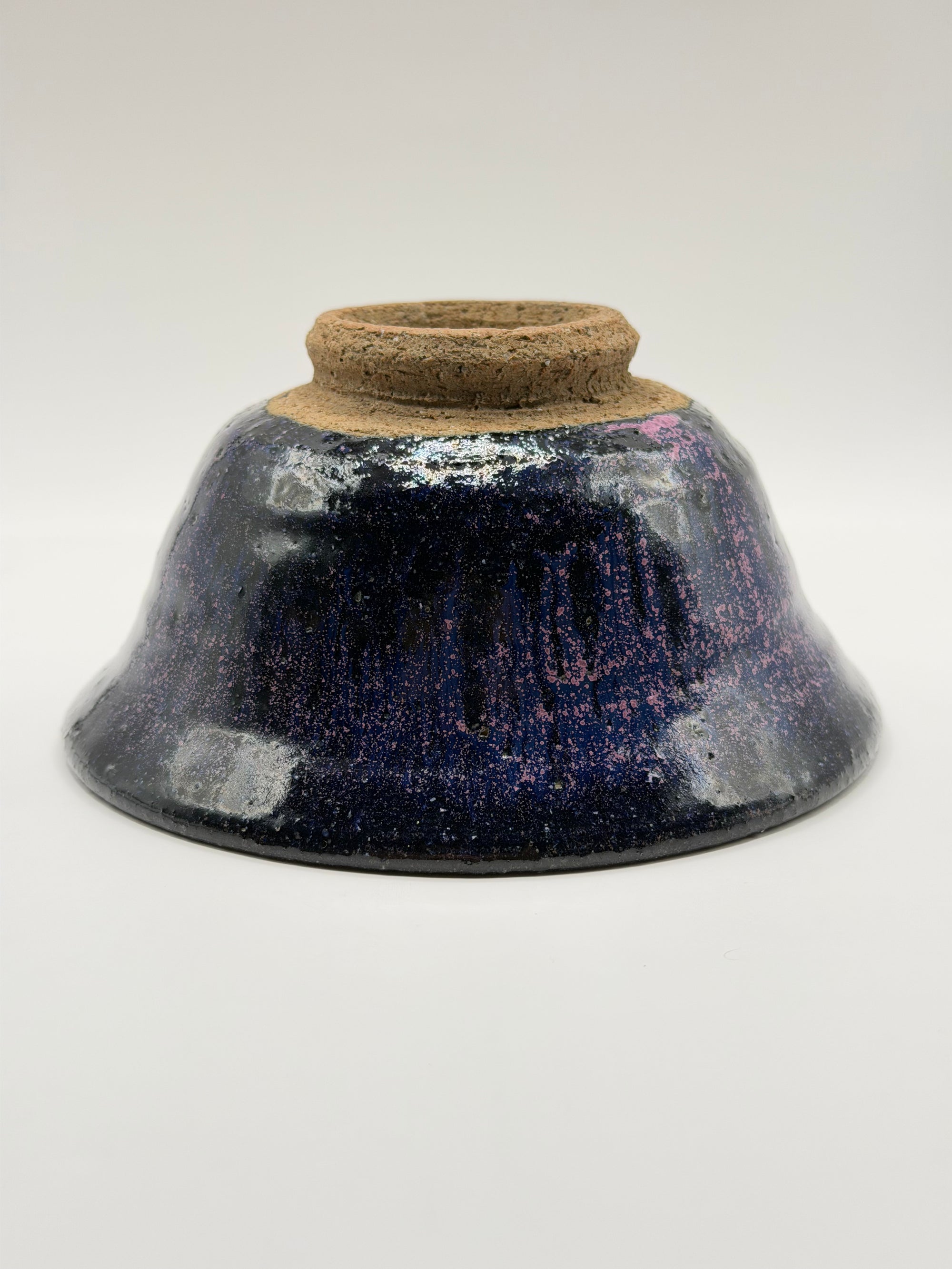 Chawan en grès, glaçure tenmoku