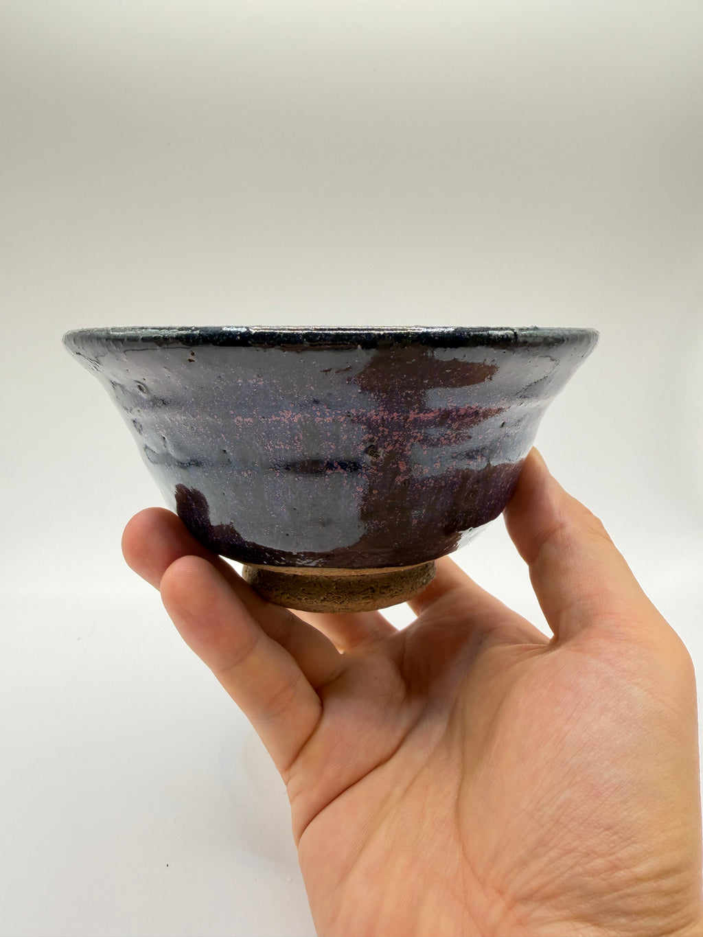Chawan en grès, glaçure tenmoku