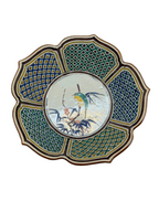 Coupe lobée porcelaine émaux polychromes