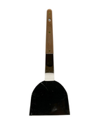 Spatule teppan en acier à lame large et manche en bois