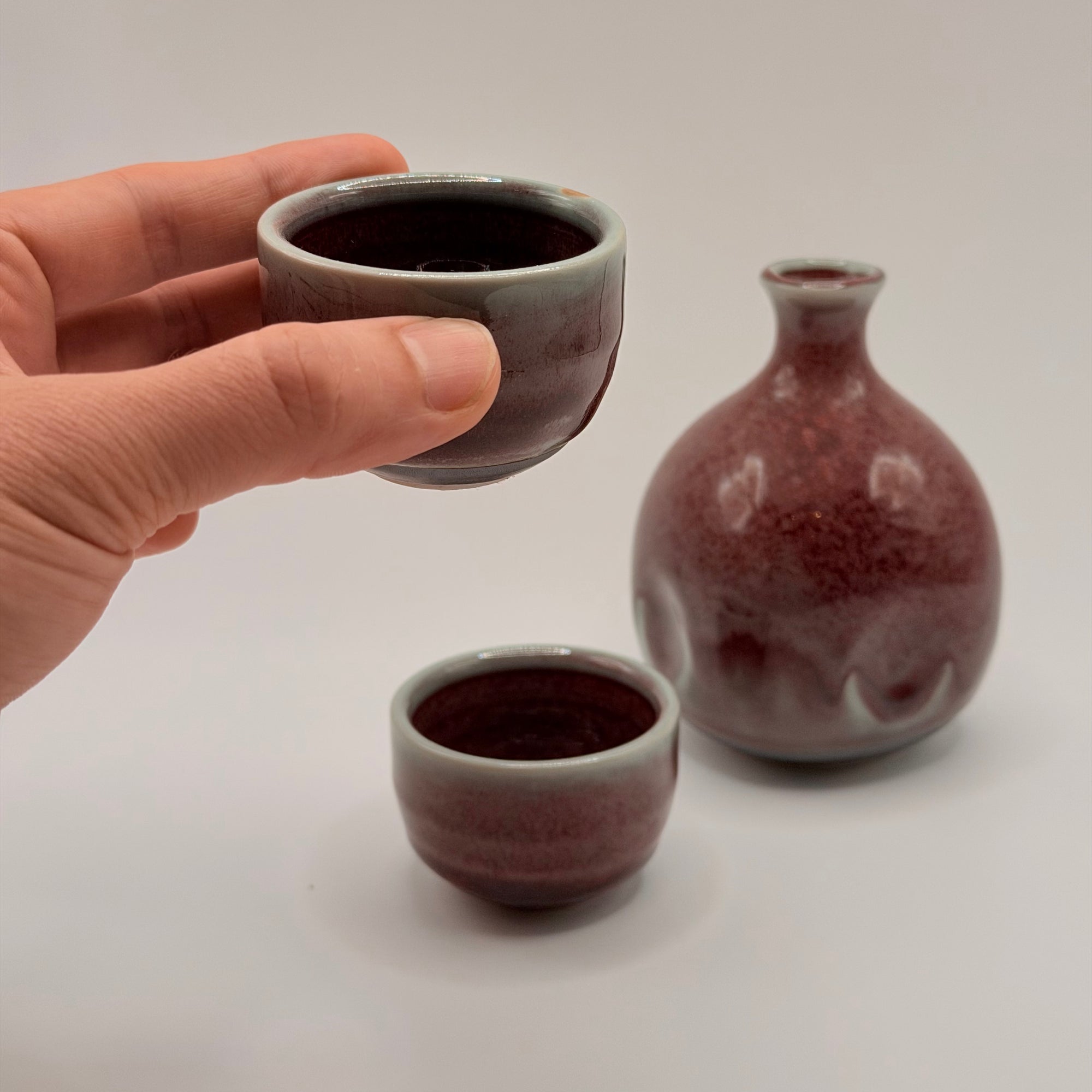 Service à Saké Glaçure Rouge Sang de Bœuf