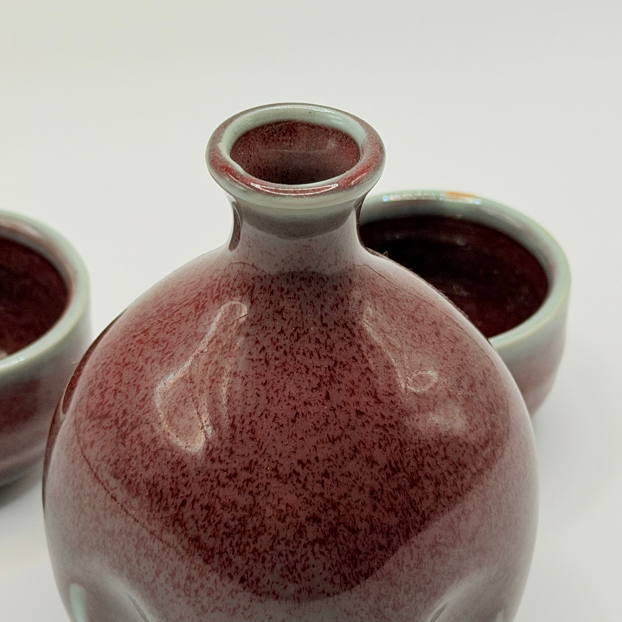 Service à Saké Glaçure Rouge Sang de Bœuf