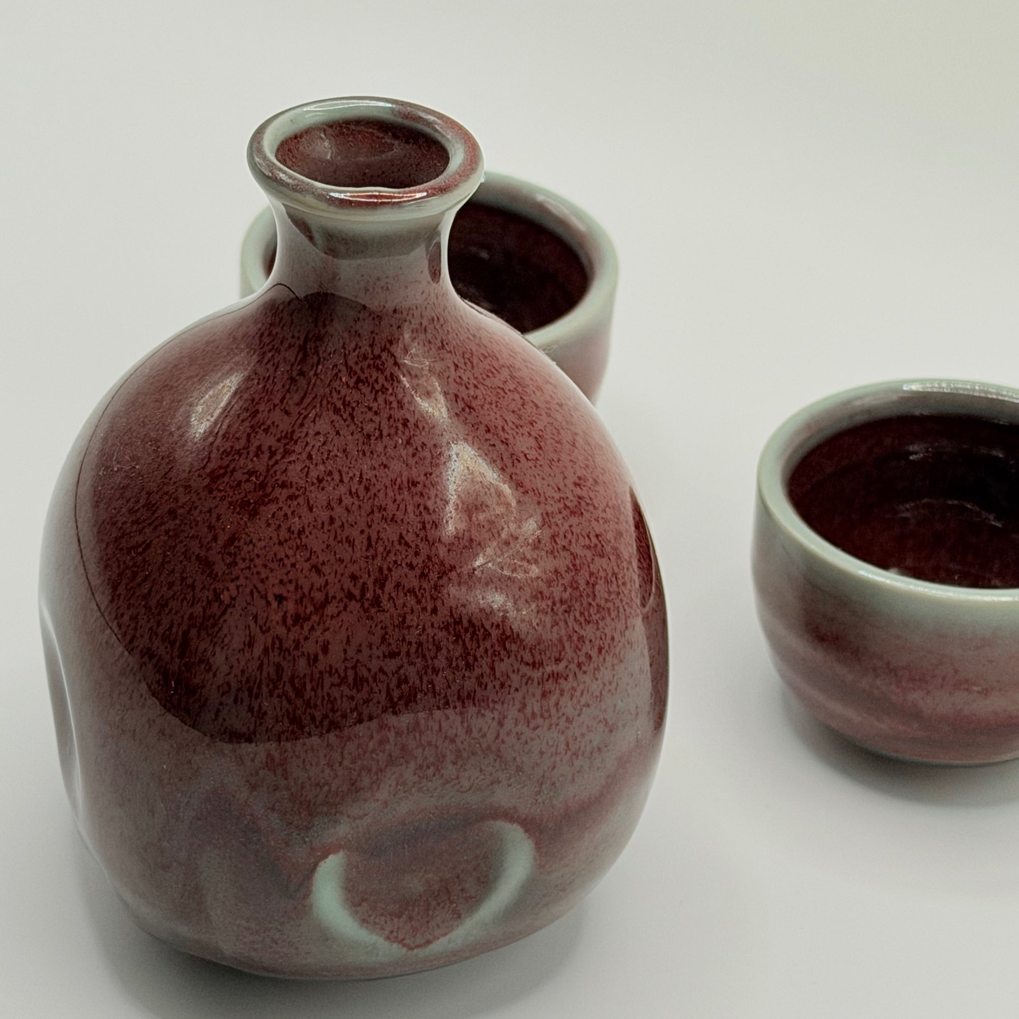 Service à Saké Glaçure Rouge Sang de Bœuf