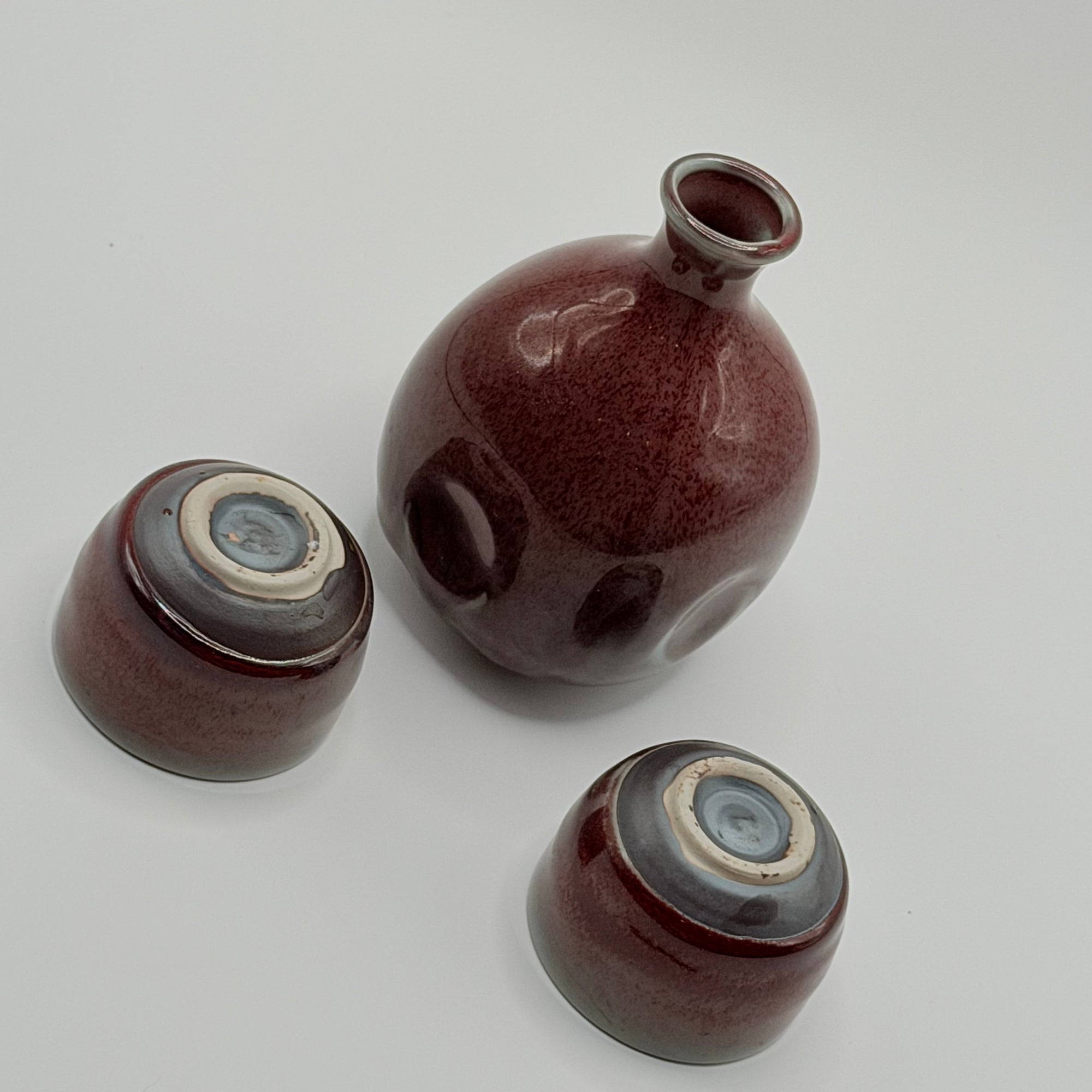 Service à Saké Glaçure Rouge Sang de Bœuf