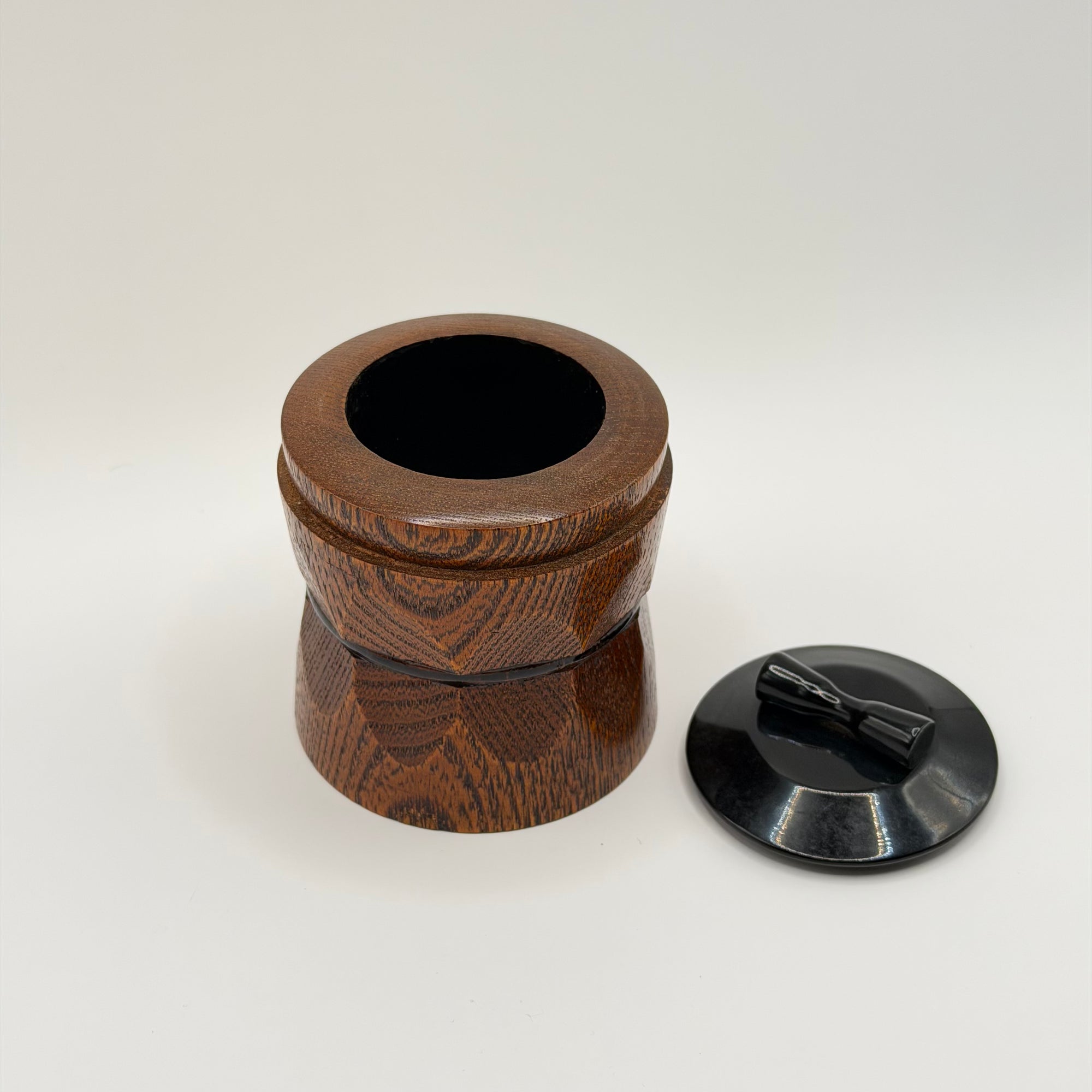 Pot à Matcha en Bois Tourné, Pièce Vintage de Collection