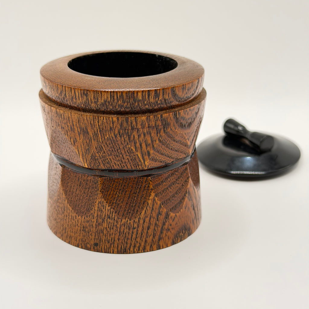Pot à Matcha en Bois Tourné, Pièce Vintage de Collection