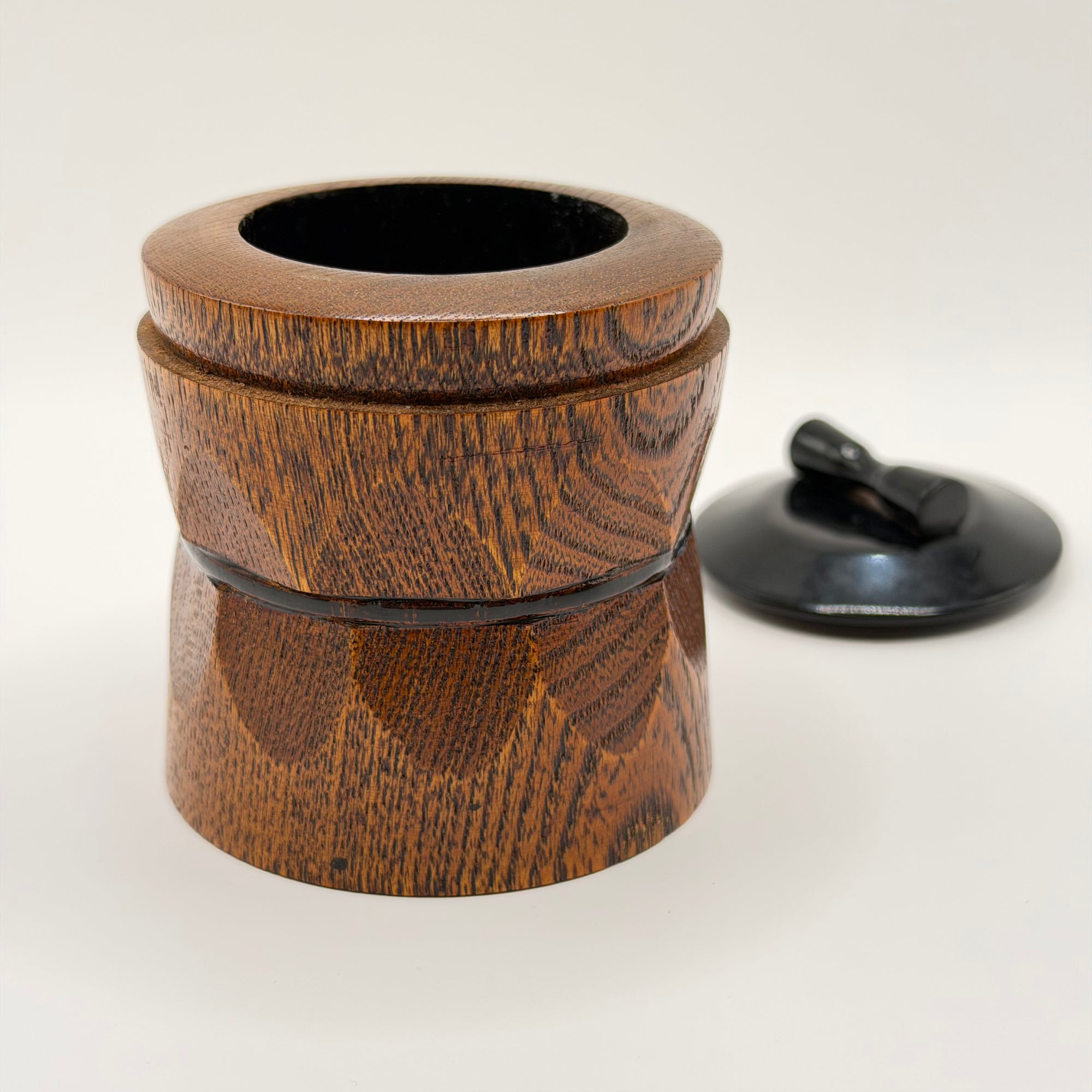 Pot à Matcha en Bois Tourné, Pièce Vintage de Collection