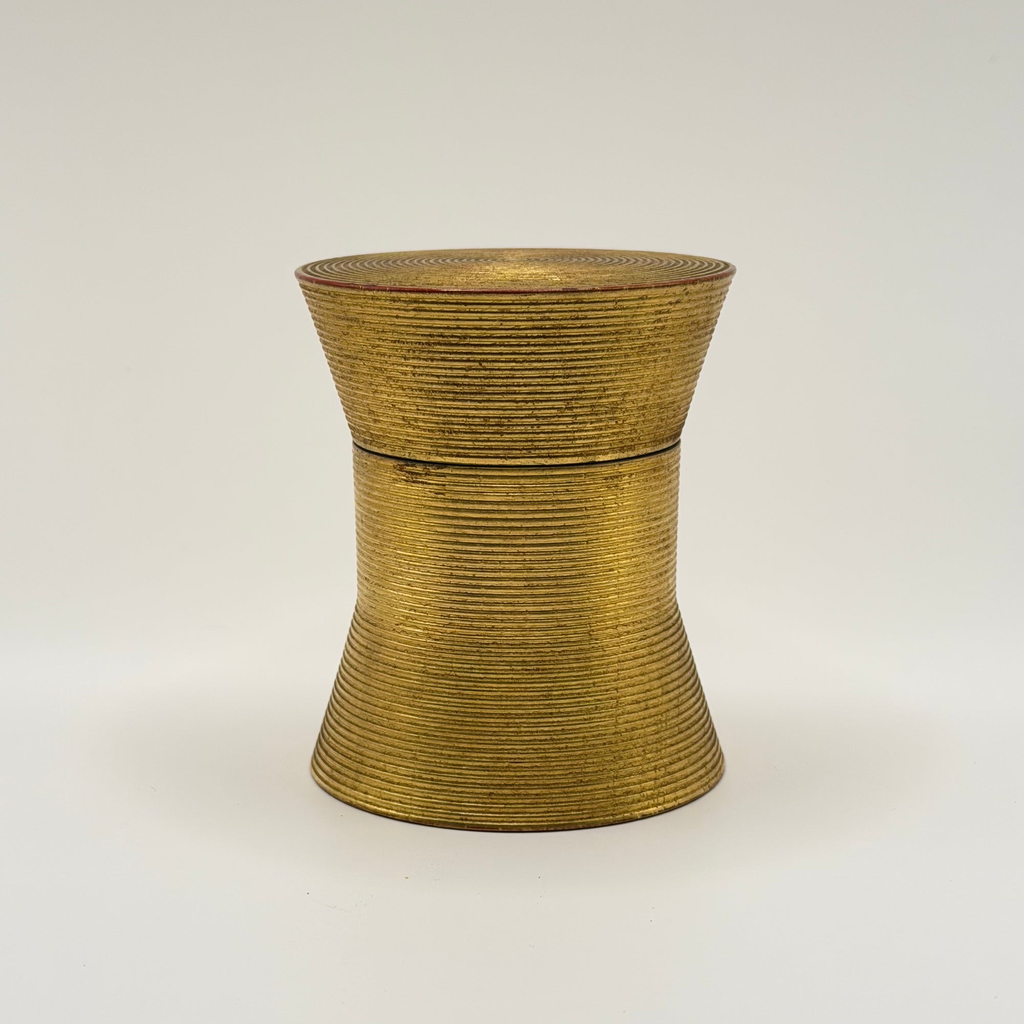 Pot à Matcha Doré à la Laque, Pièce Vintage de Collection