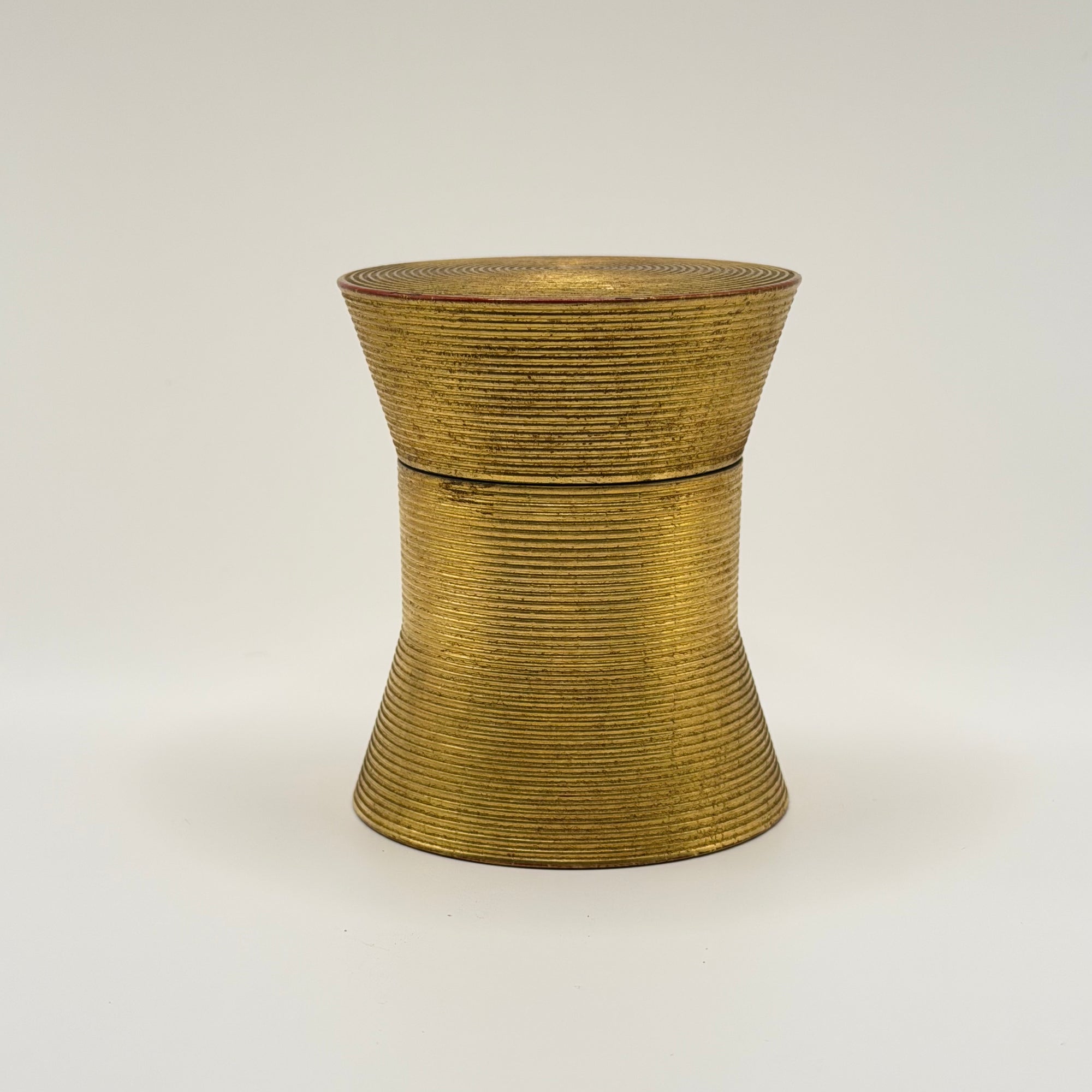 Pot à Matcha Doré à la Laque, Pièce Vintage de Collection