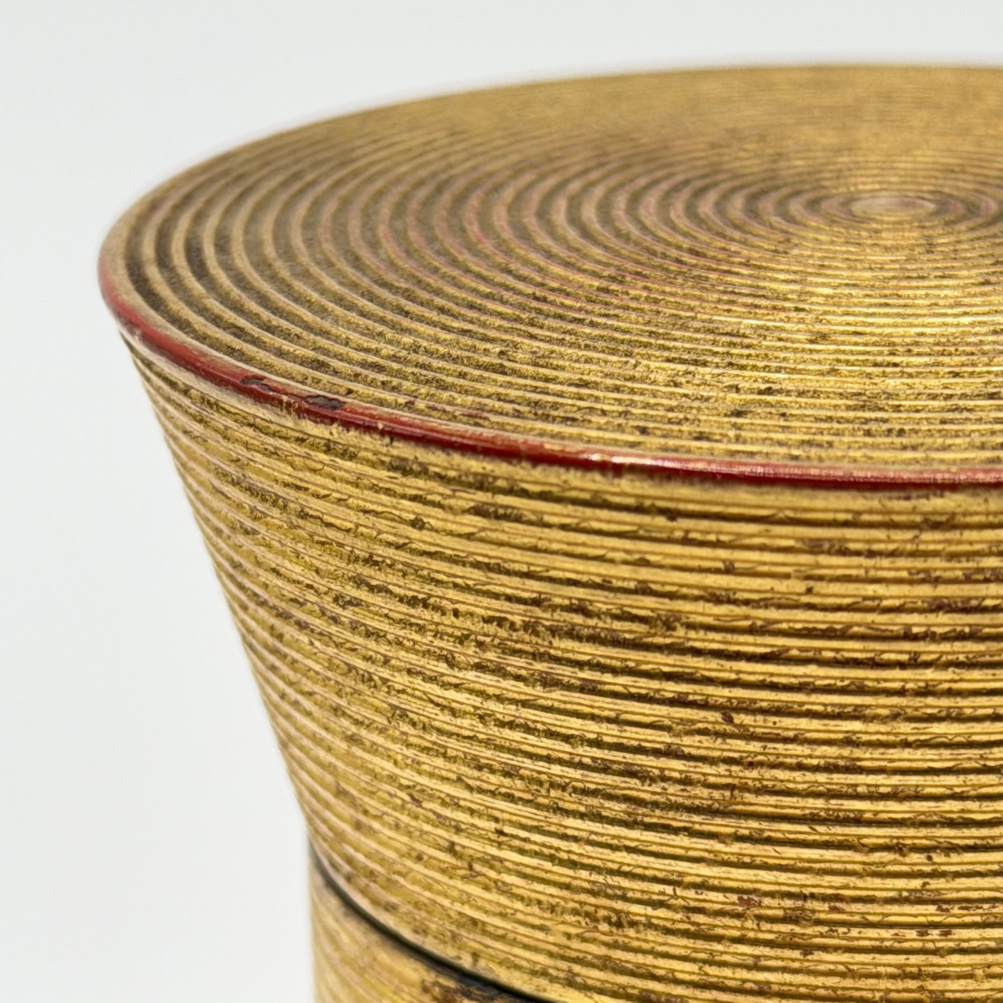 Pot à Matcha Doré à la Laque, Pièce Vintage de Collection