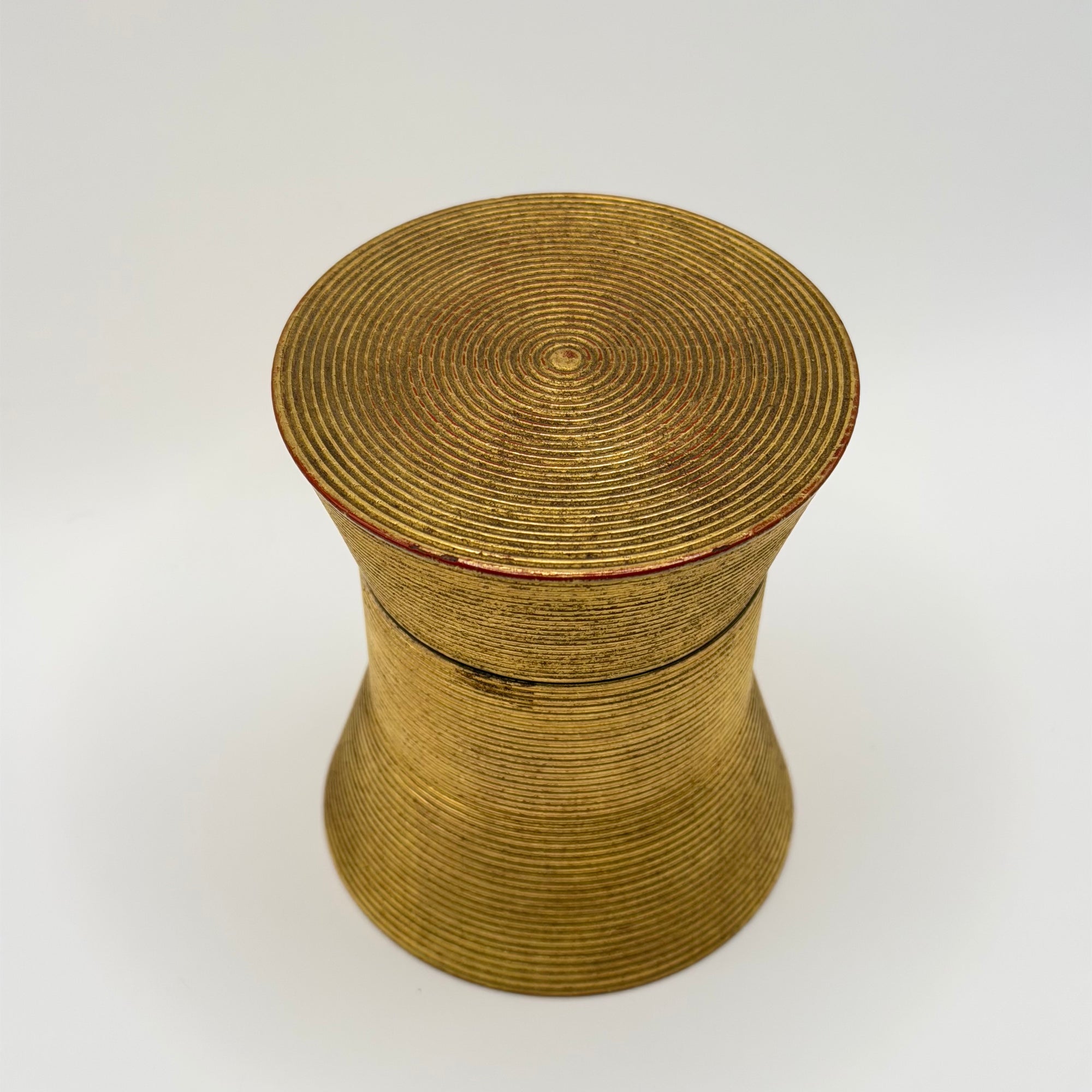 Pot à Matcha Doré à la Laque, Pièce Vintage de Collection