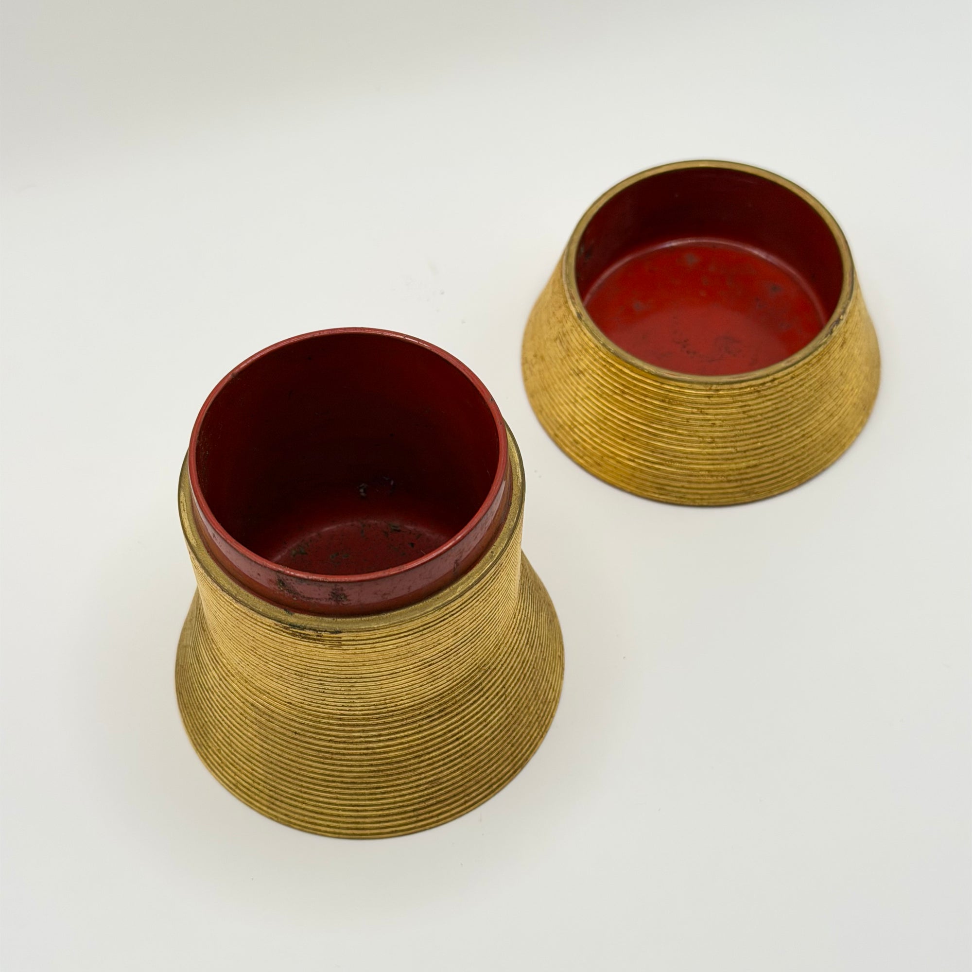 Pot à Matcha Doré à la Laque, Pièce Vintage de Collection