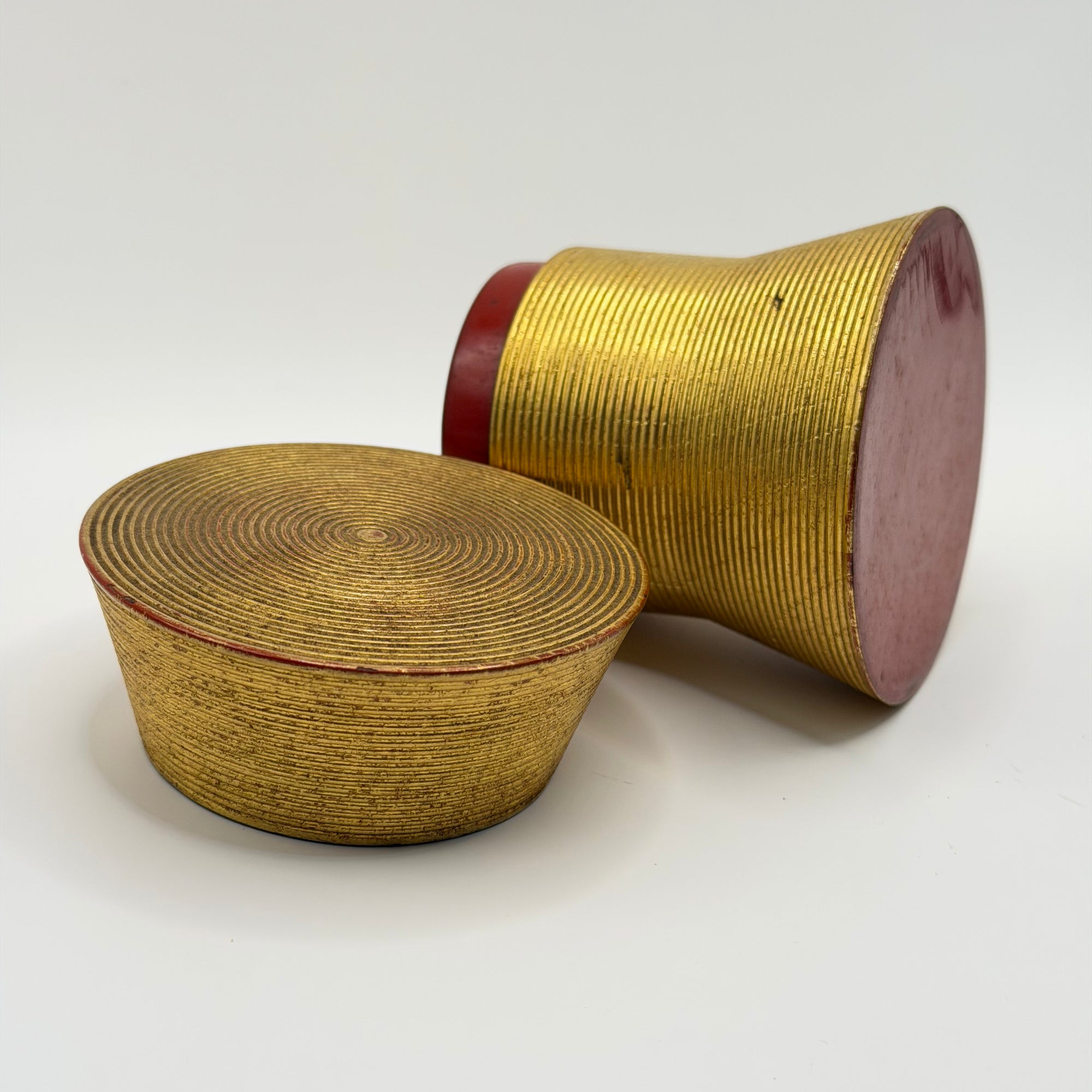 Pot à Matcha Doré à la Laque, Pièce Vintage de Collection