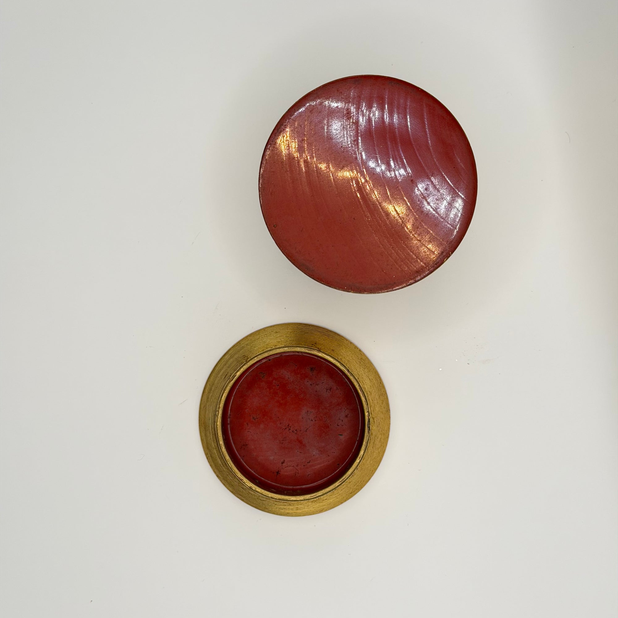 Pot à Matcha Doré à la Laque, Pièce Vintage de Collection