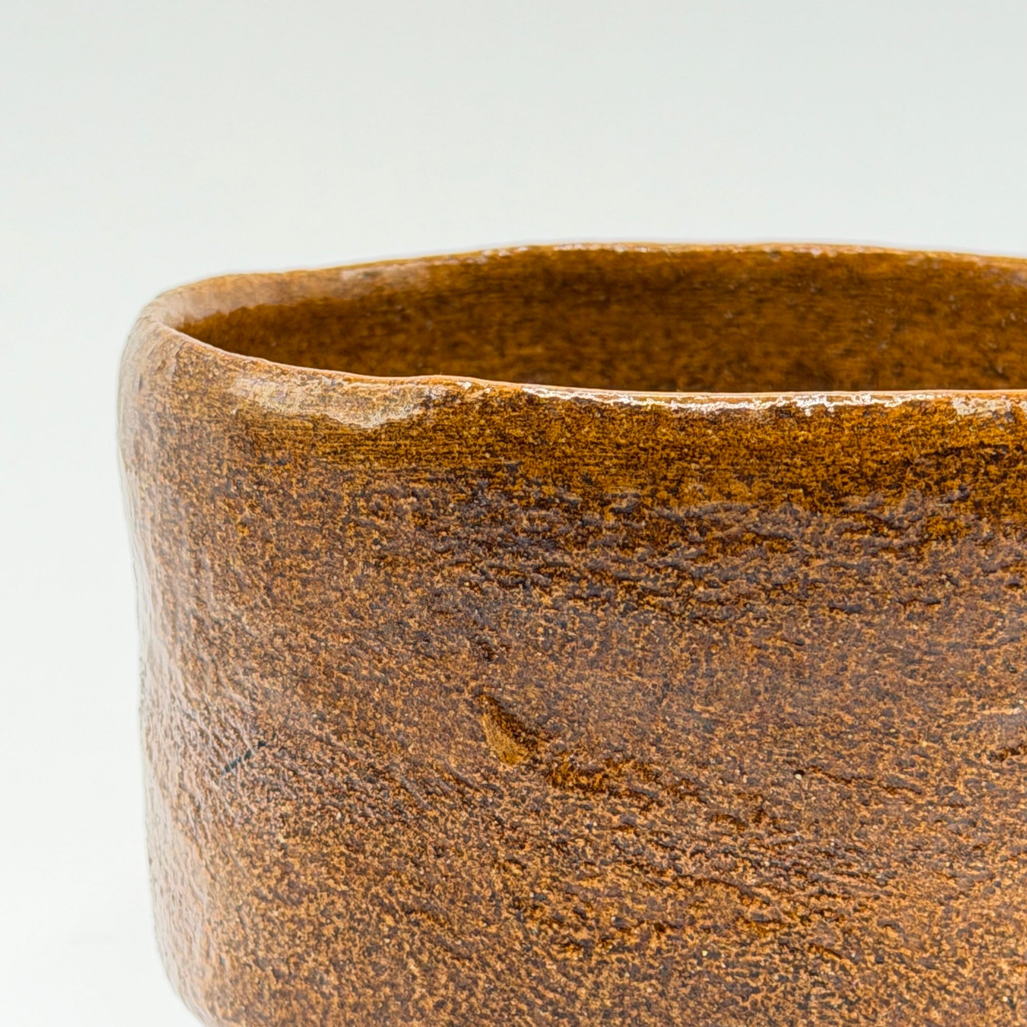 Bol à Matcha en Terre Cuite Émaillée, Pièce Vintage de Collection