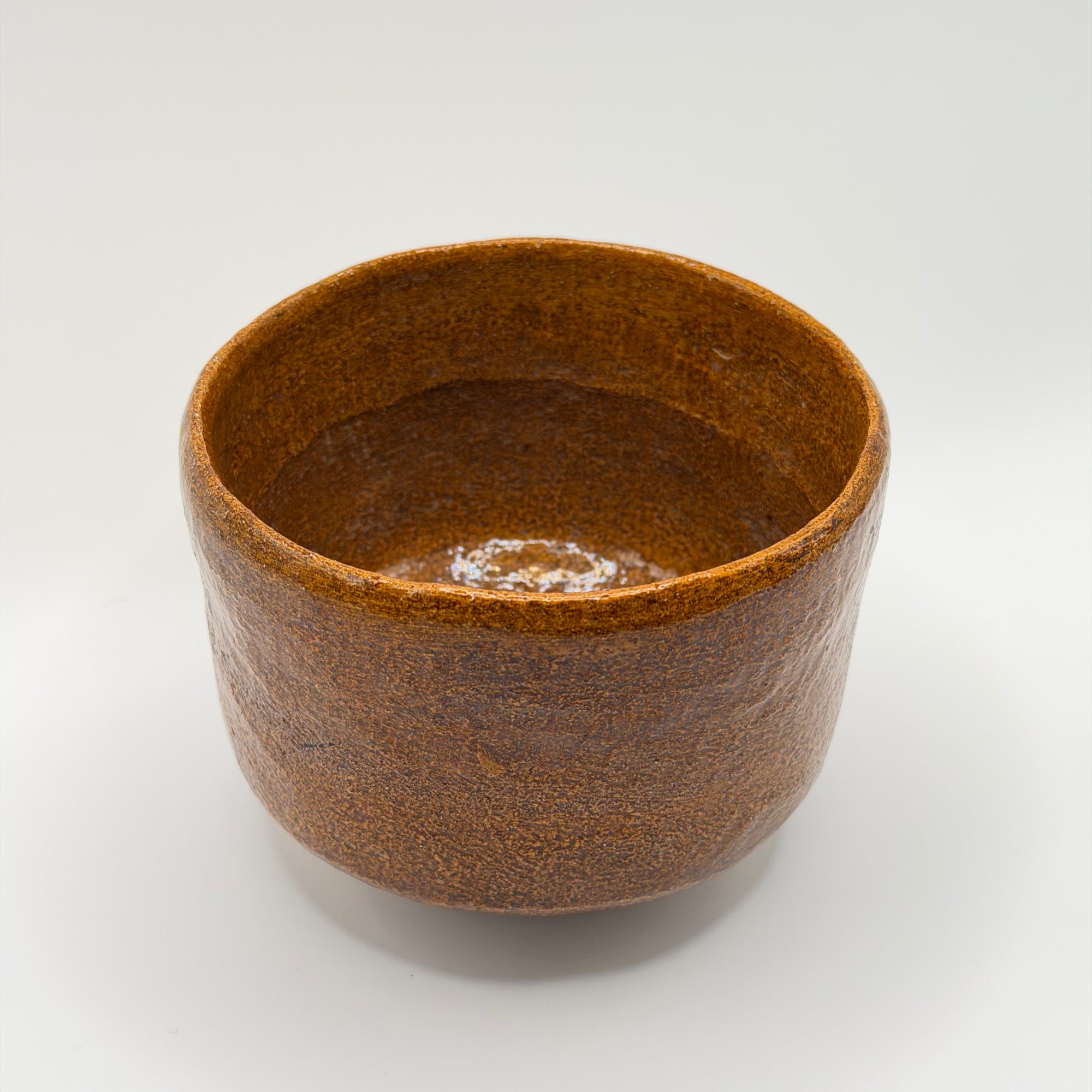 Bol à Matcha en Terre Cuite Émaillée, Pièce Vintage de Collection