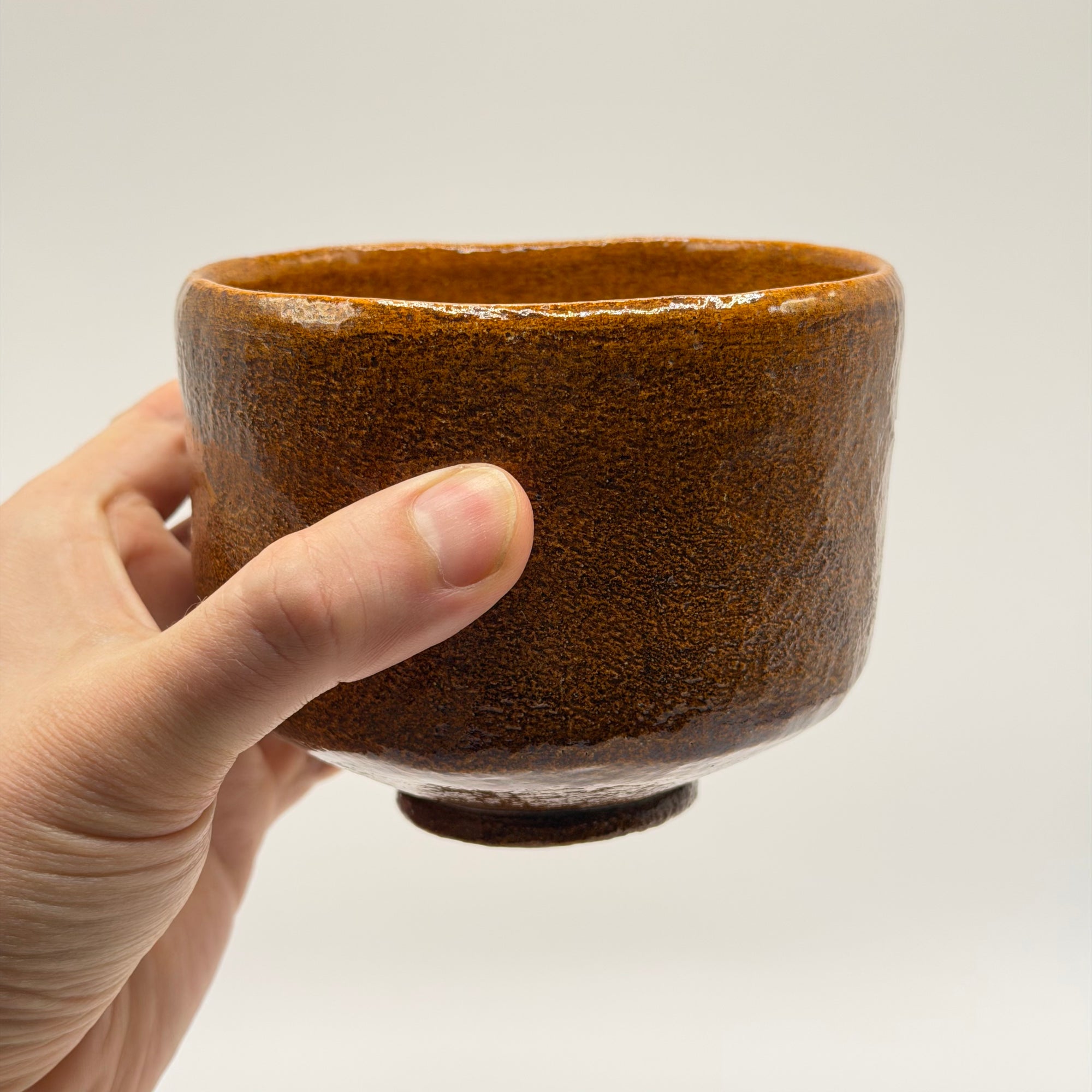 Bol à Matcha en Terre Cuite Émaillée, Pièce Vintage de Collection