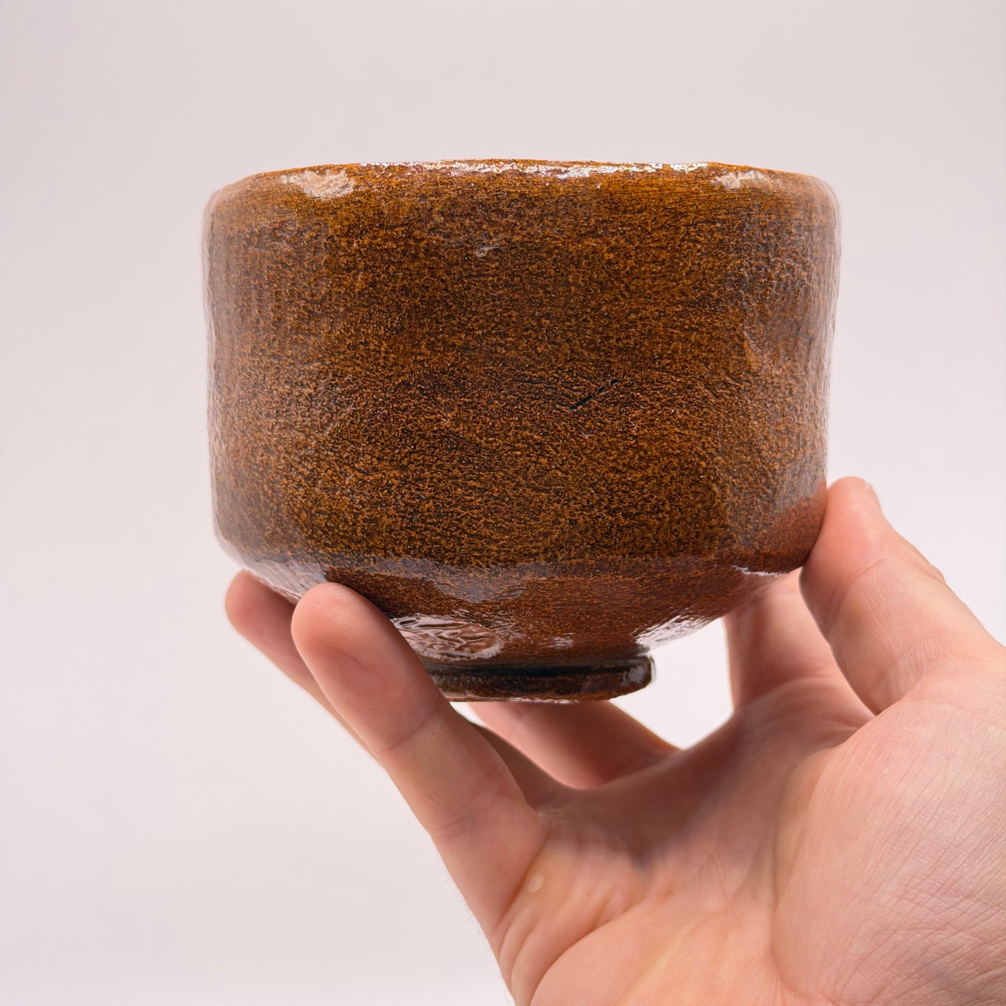 Bol à Matcha en Terre Cuite Émaillée, Pièce Vintage de Collection