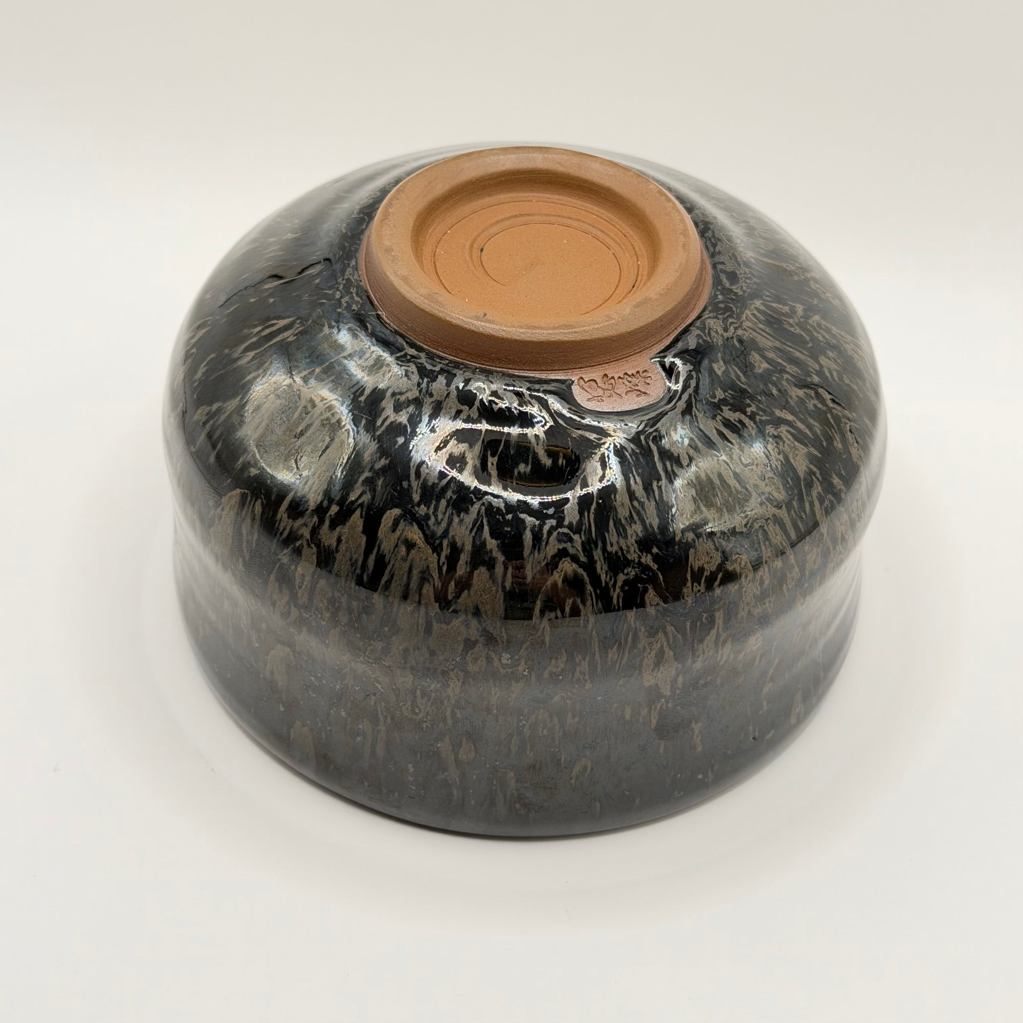 Bol à Matcha Tenmoku Irisé, Pièce Vintage de Collection