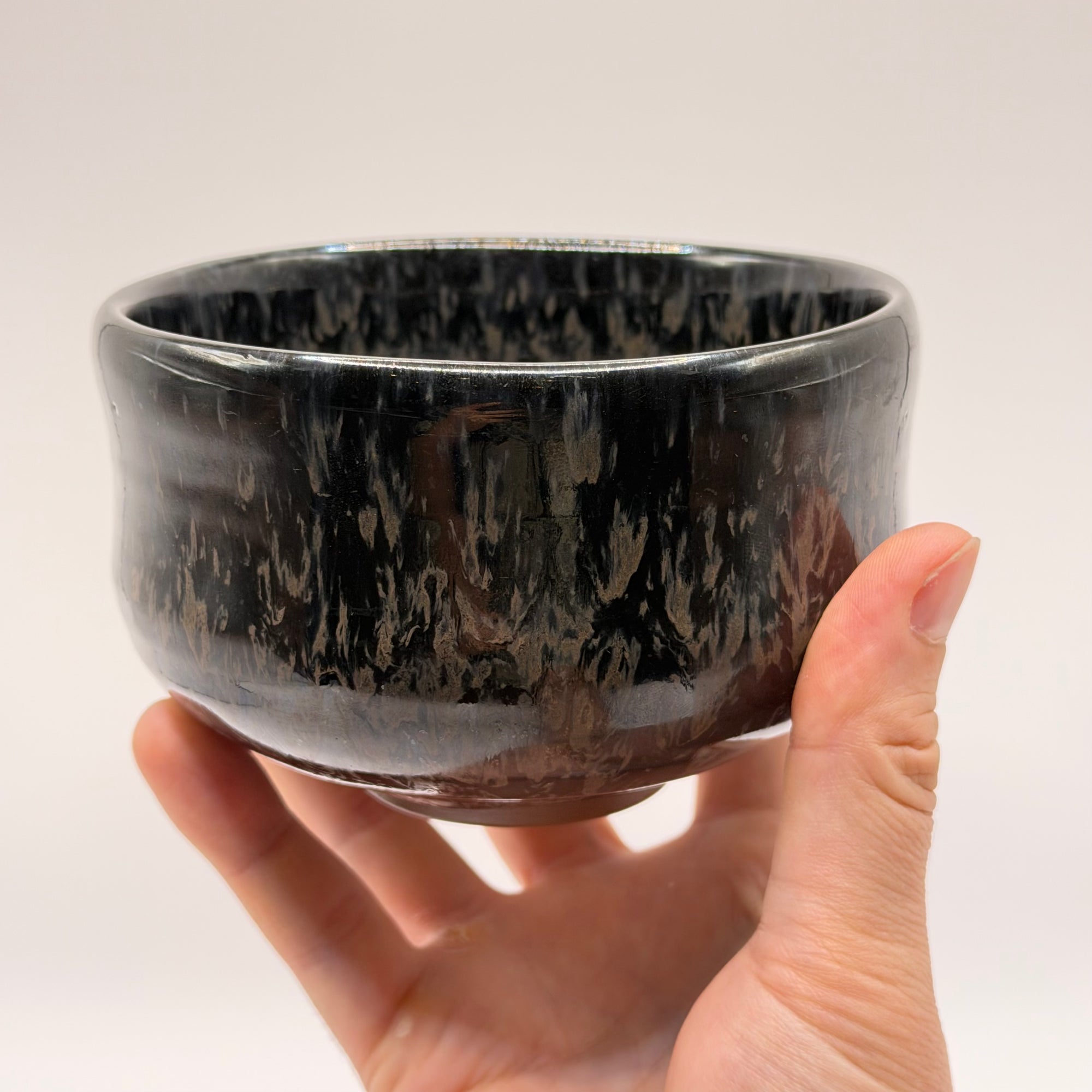 Bol à Matcha Tenmoku Irisé, Pièce Vintage de Collection