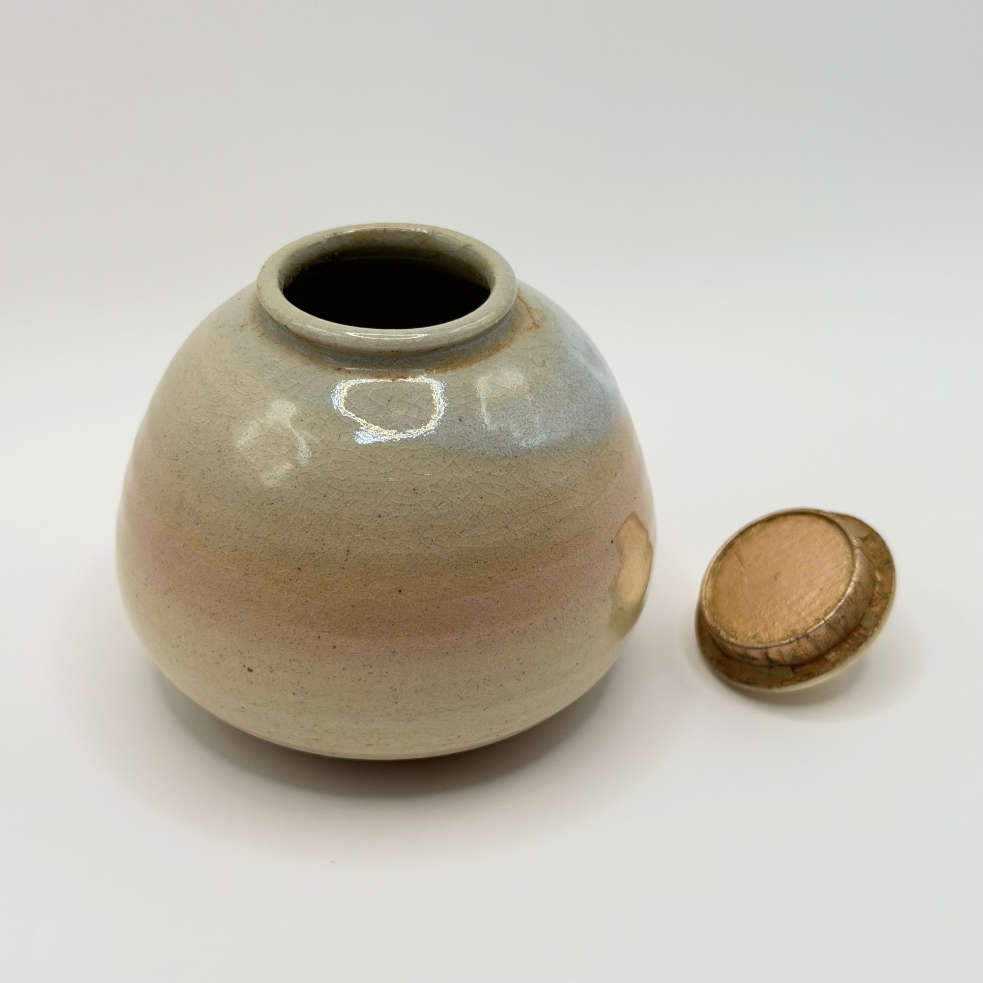 Pot à Matcha Sphérique Glaçure Nacrée