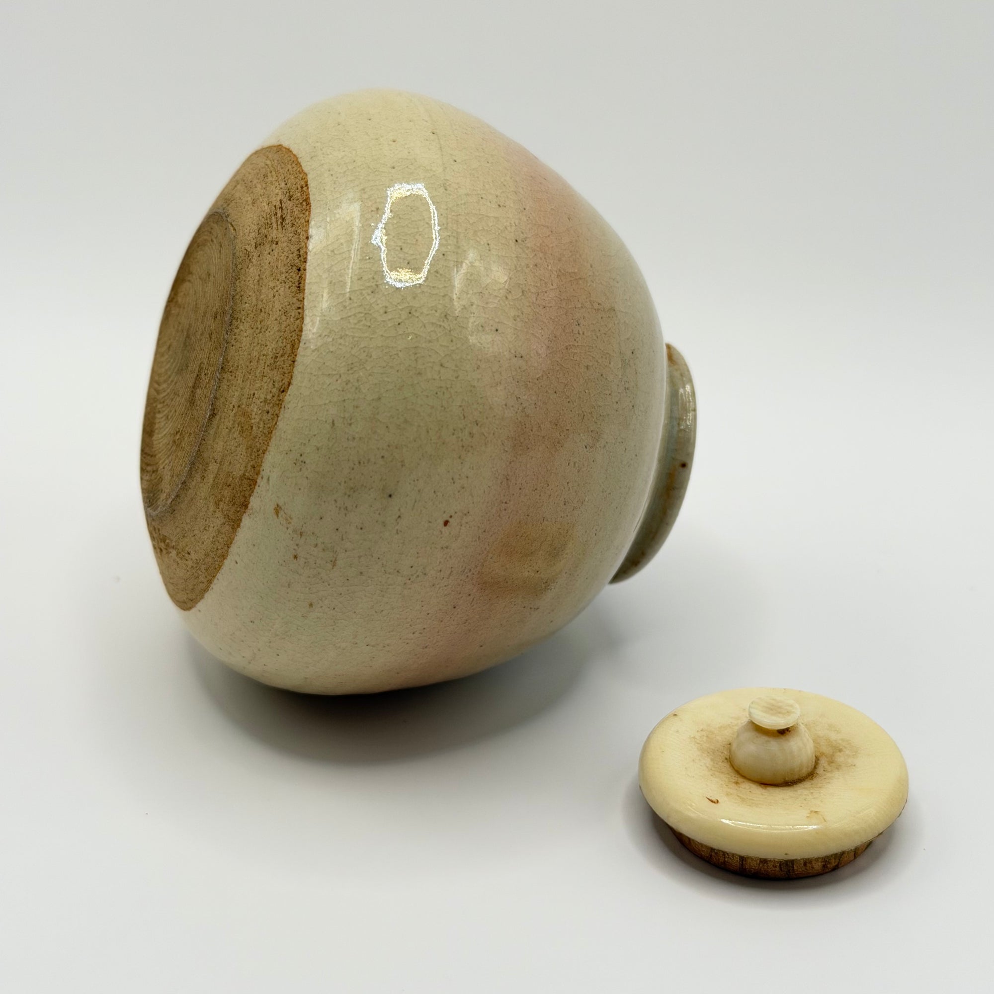 Pot à Matcha Sphérique Glaçure Nacrée