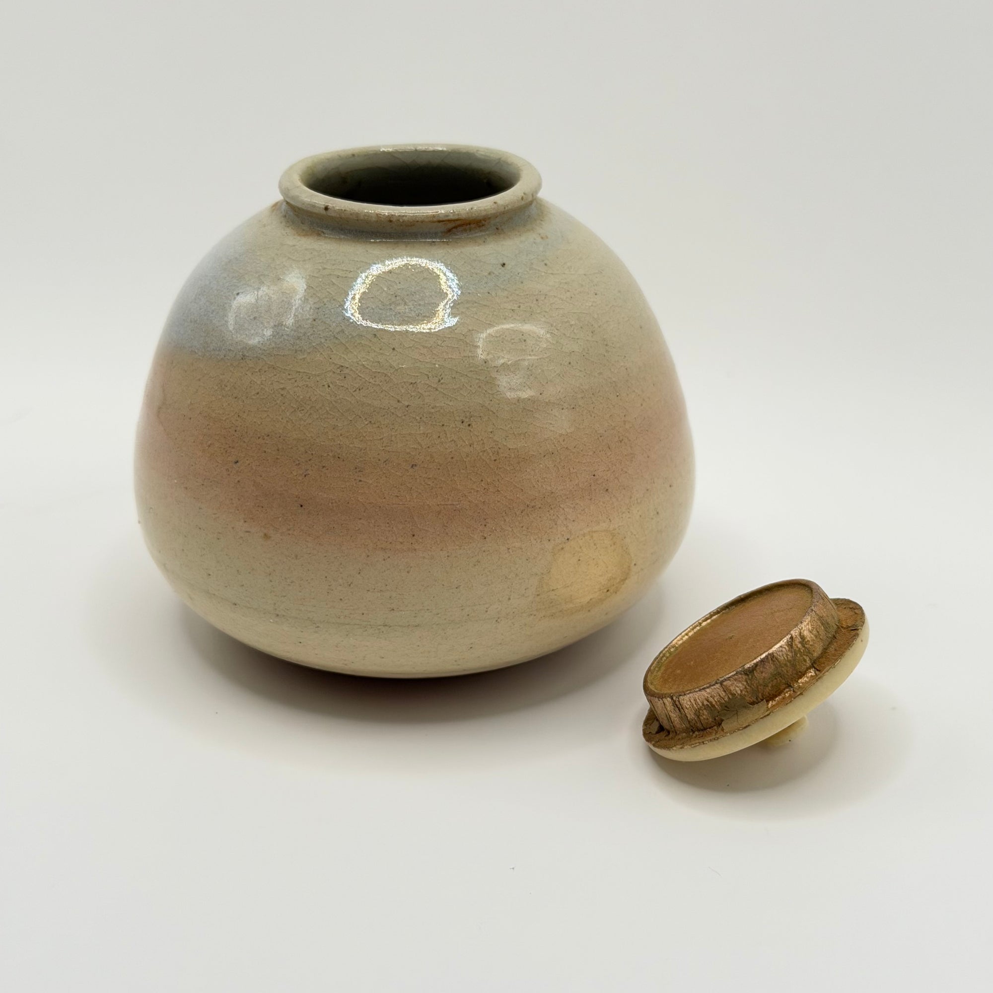 Pot à Matcha Sphérique Glaçure Nacrée