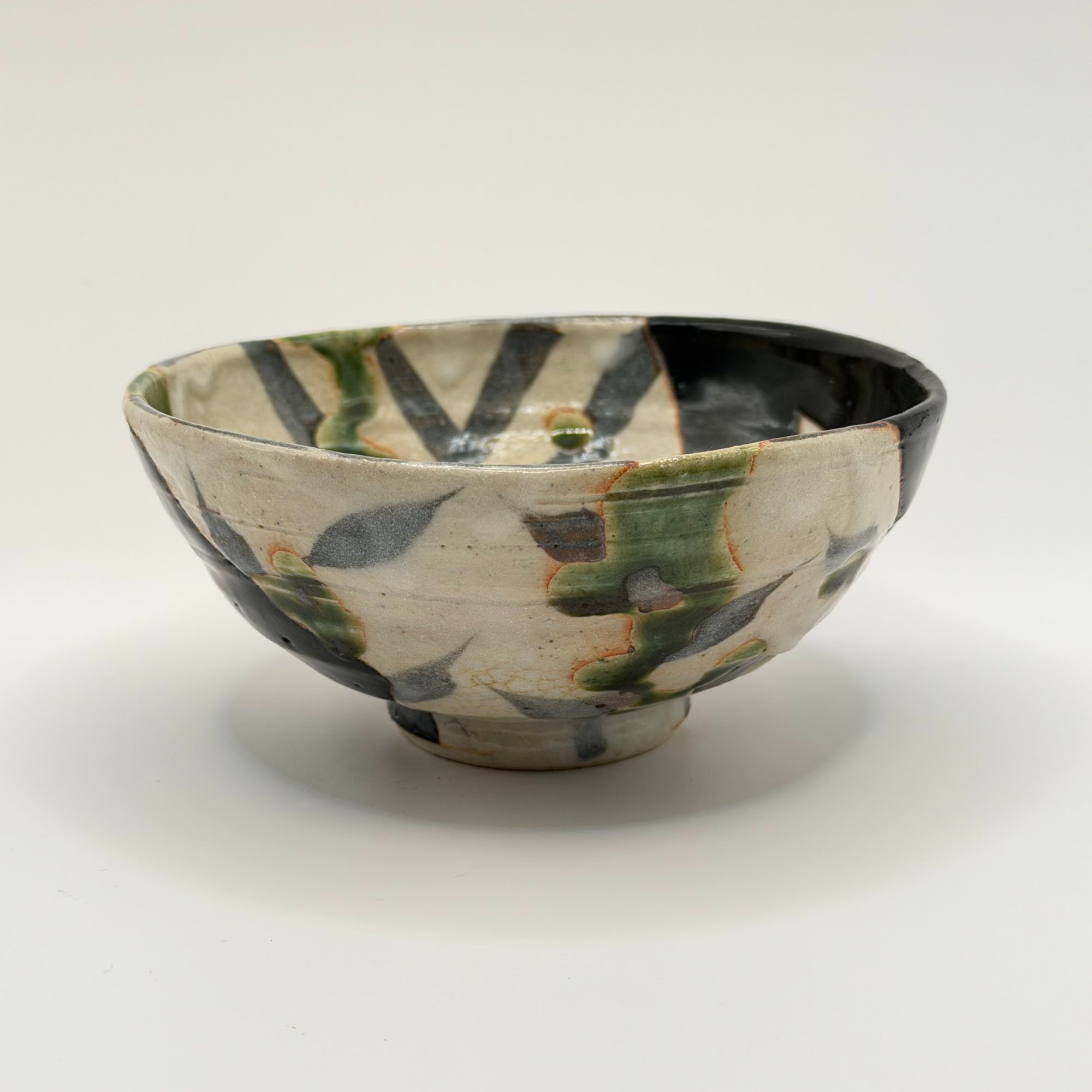 Bol à Matcha Oribe, Décor Géométrique