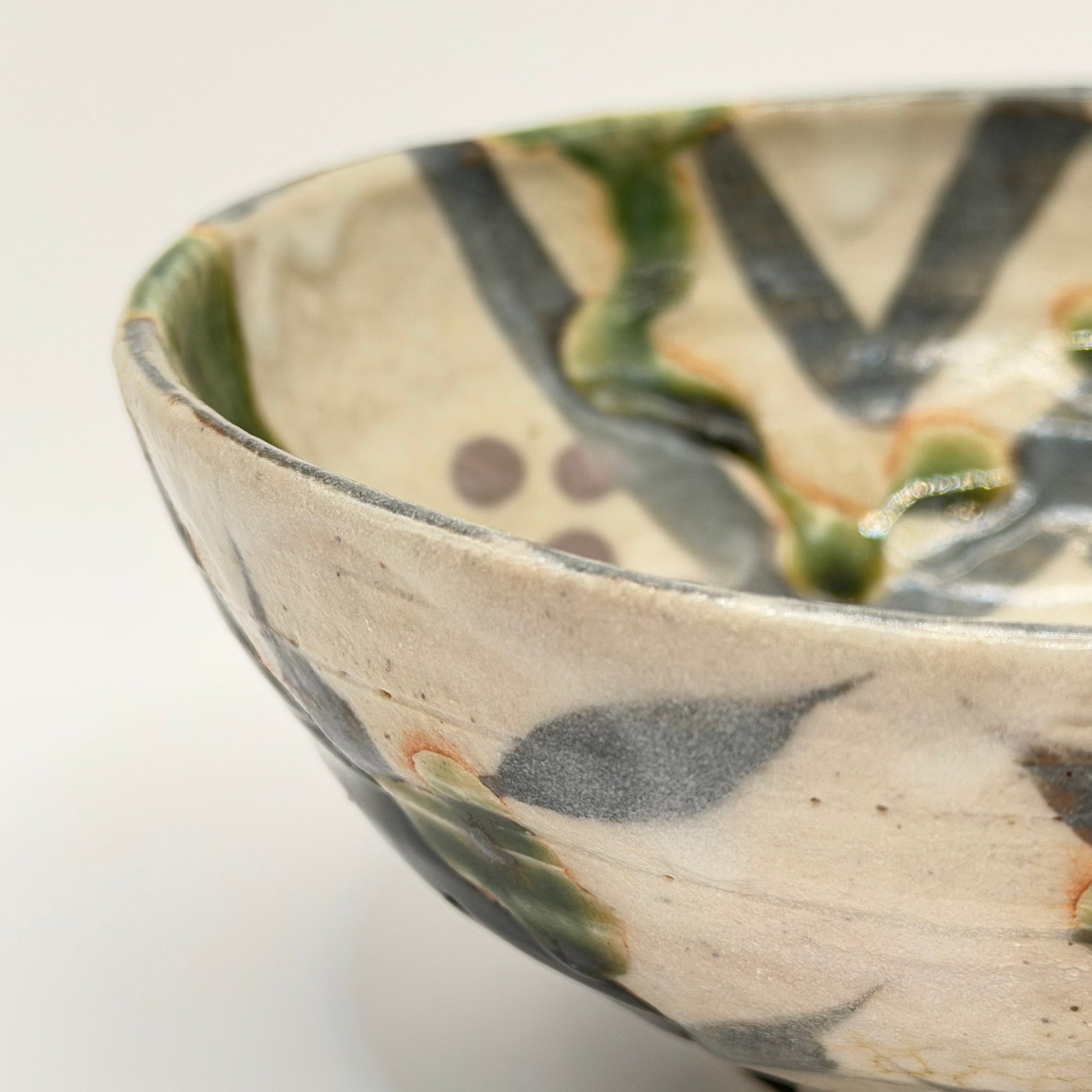 Bol à Matcha Oribe, Décor Géométrique