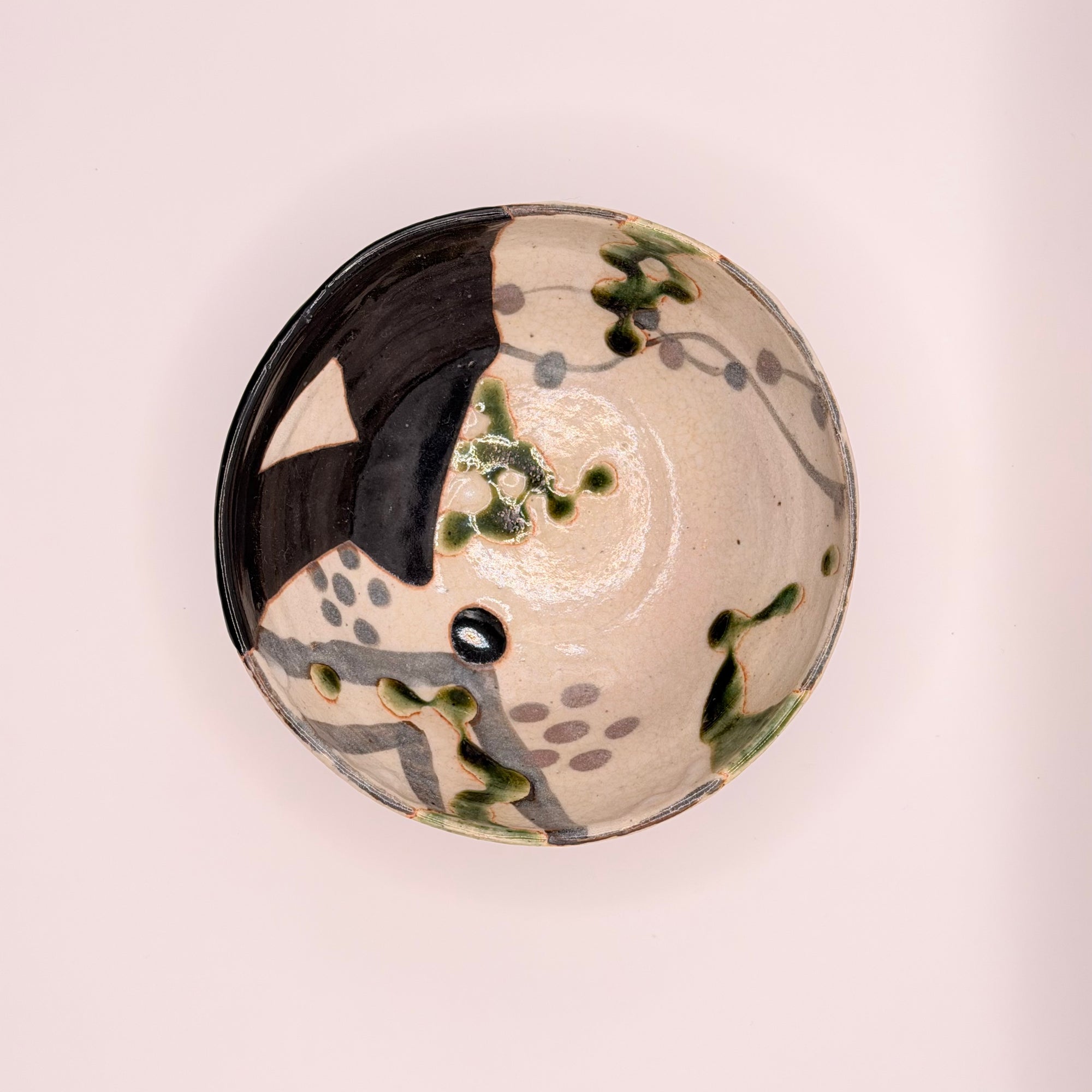 Bol à Matcha Oribe, Décor Géométrique