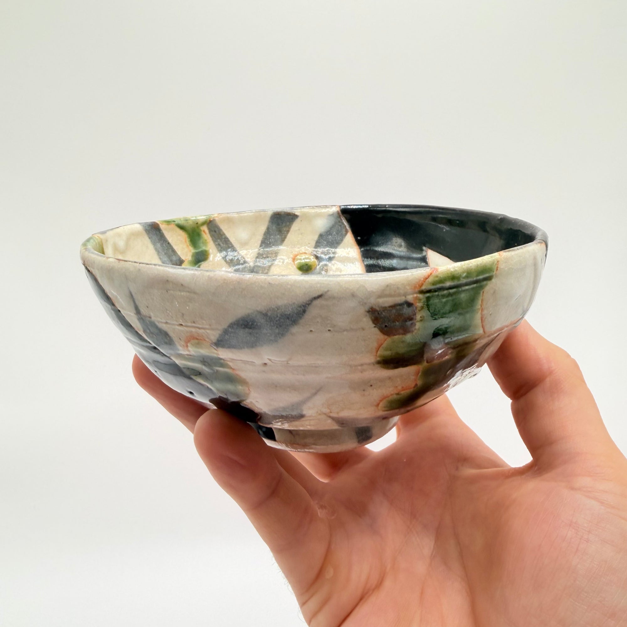 Bol à Matcha Oribe, Décor Géométrique