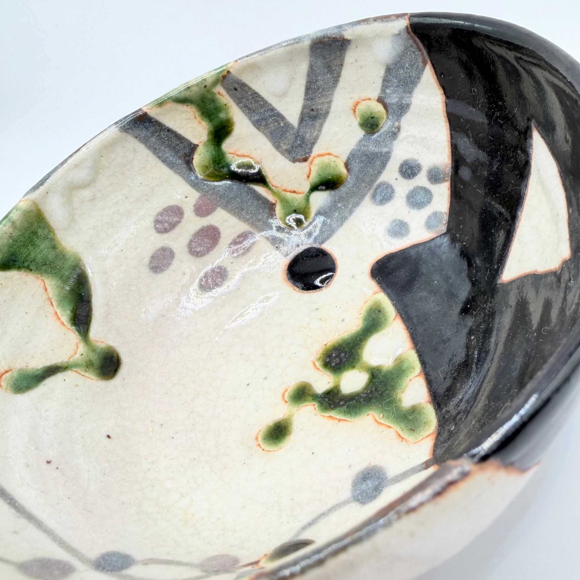 Bol à Matcha Oribe, Décor Géométrique