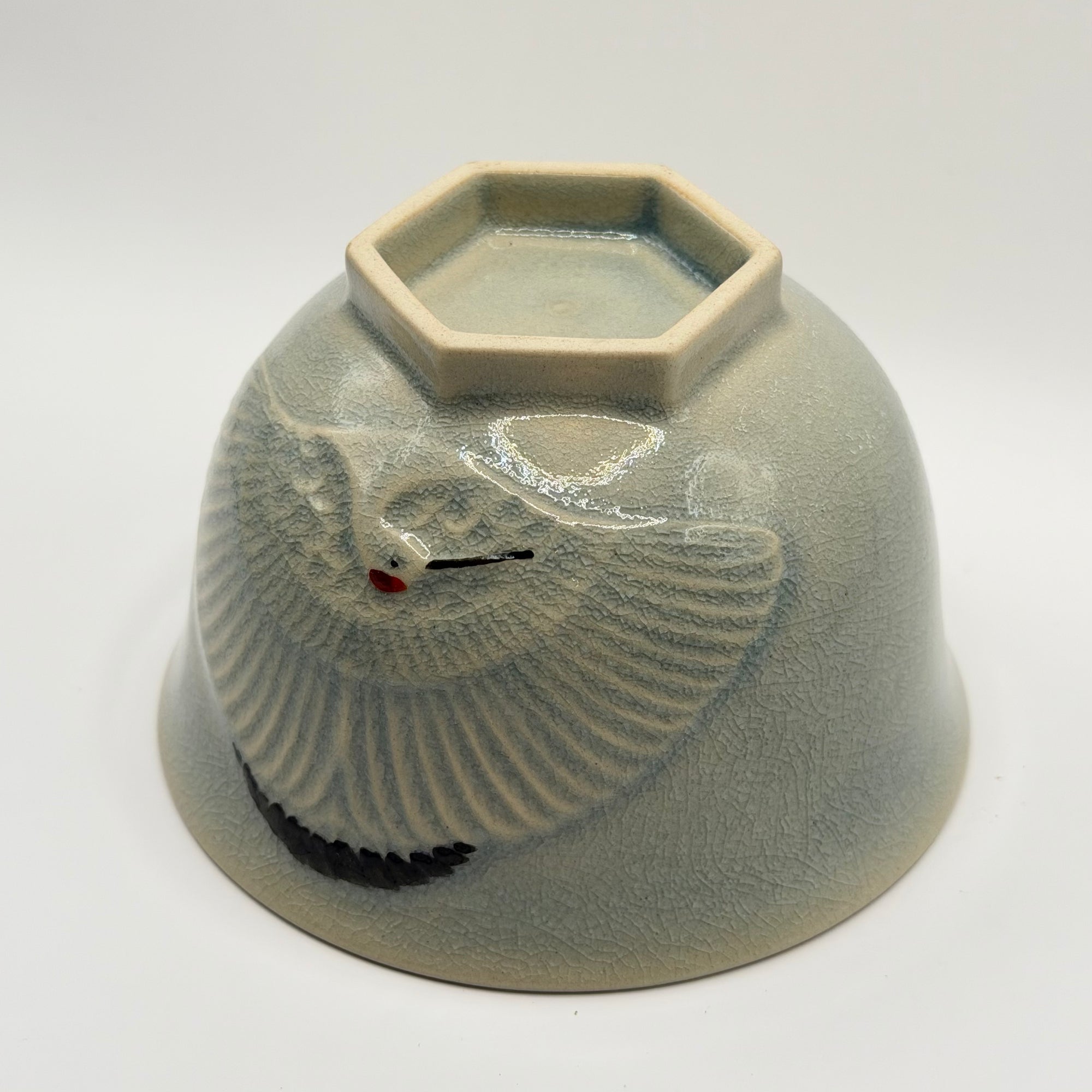 Bol à Matcha Céladon, Décor Grue et Tortue