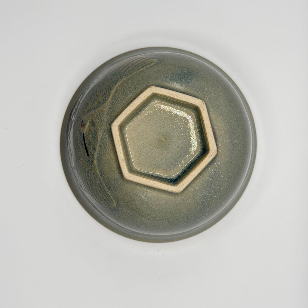 Bol à Matcha Céladon, Décor Grue et Tortue