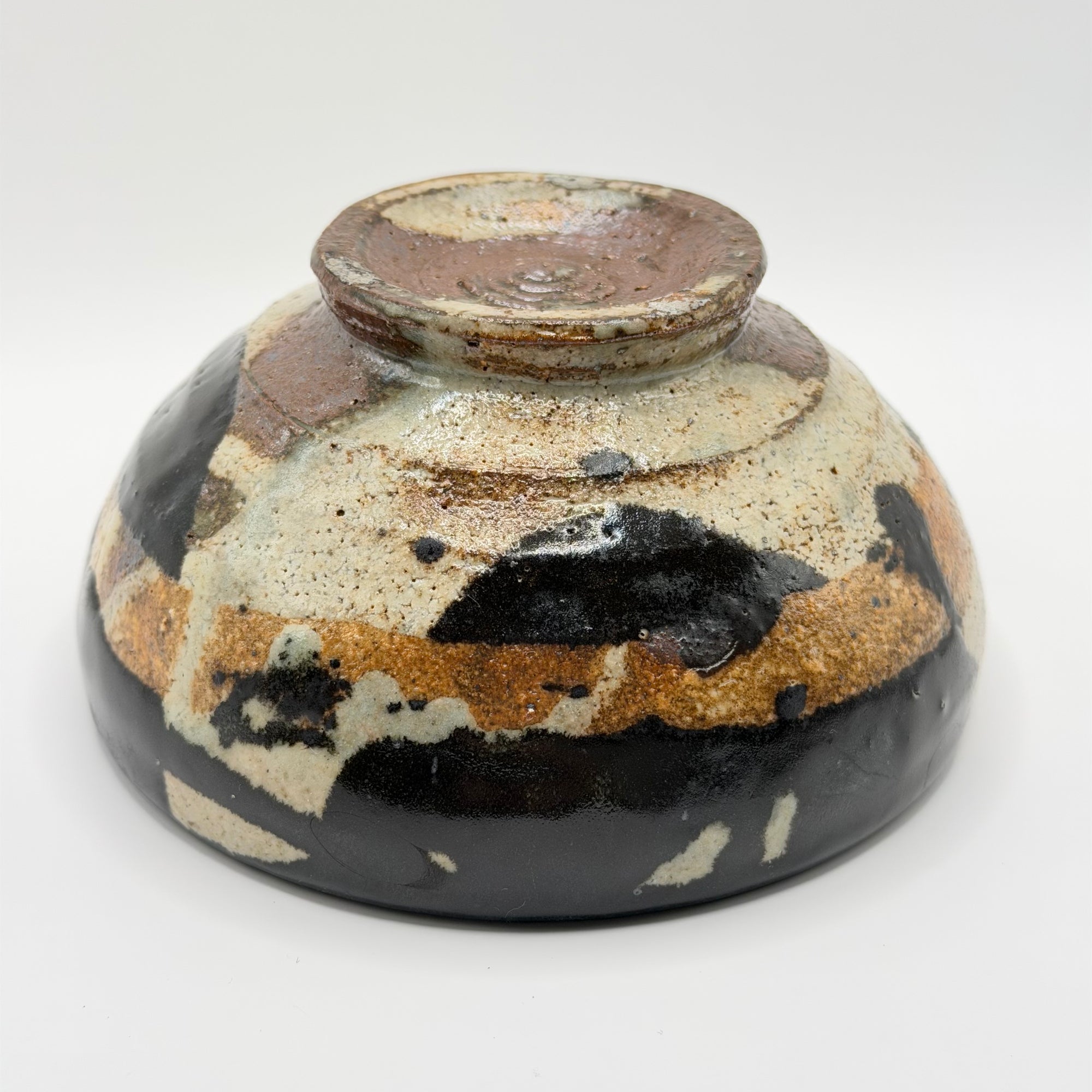 Bol à Matcha Noir et Blanc, Glaçure Contrastée