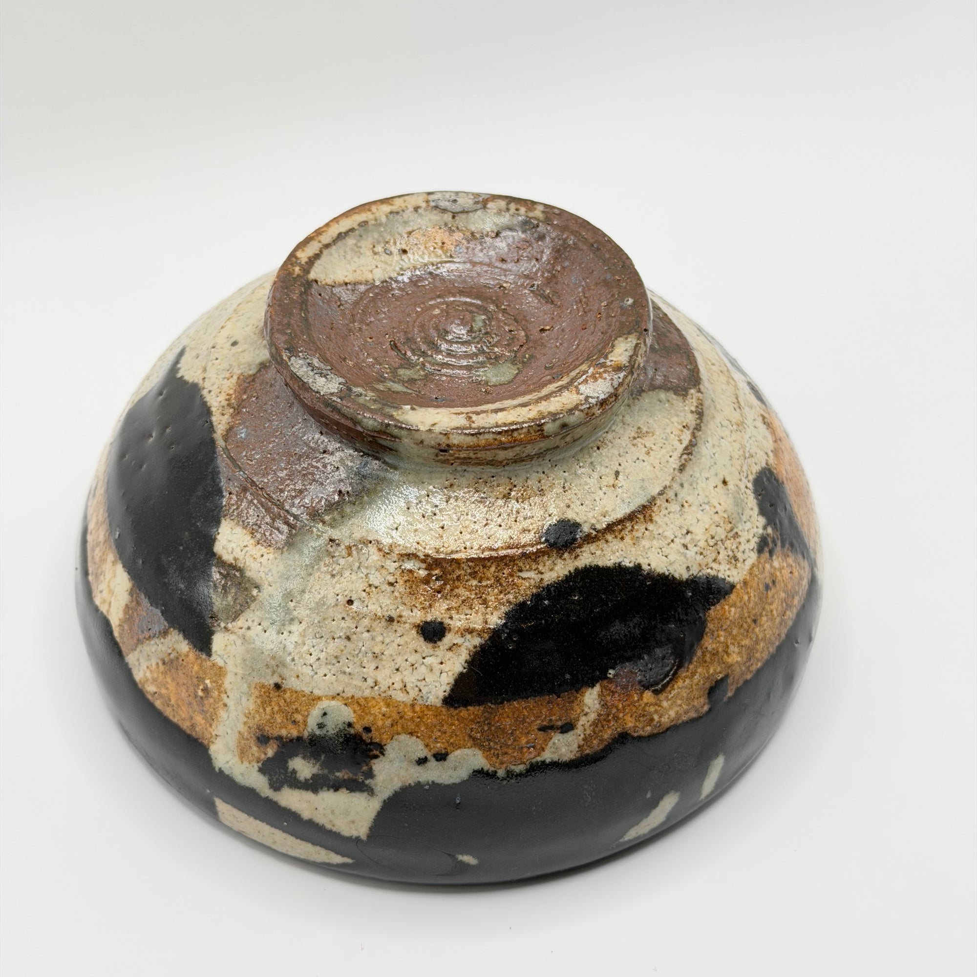 Bol à Matcha Noir et Blanc, Glaçure Contrastée