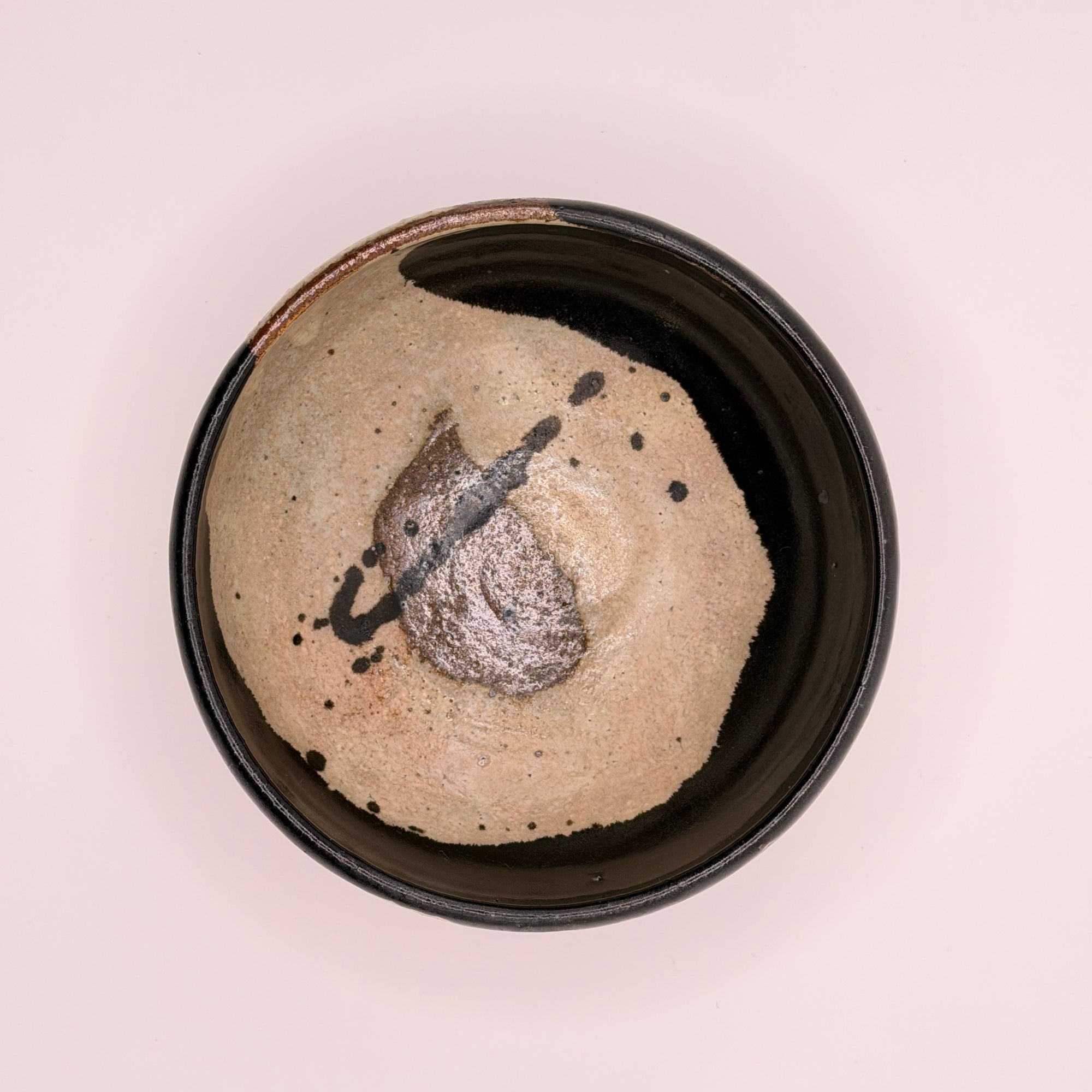 Bol à Matcha Noir et Blanc, Glaçure Contrastée