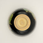 Bol à Matcha Décor Hortensias Dorés sur Fond Noir